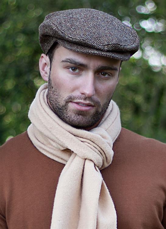 Men's Abraham Moon Herringbone Tweed Flat Cap - Image 6