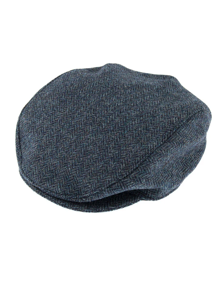 Men's Abraham Moon Herringbone Tweed Flat Cap - Image 7