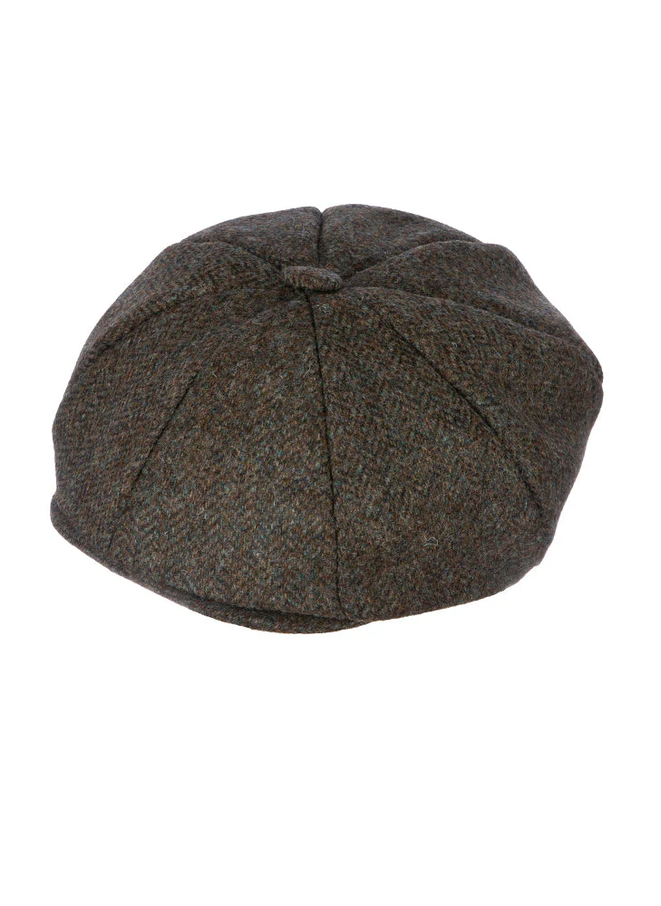 Men's Abraham Moon Herringbone Tweed Newsboy Cap - Image 7