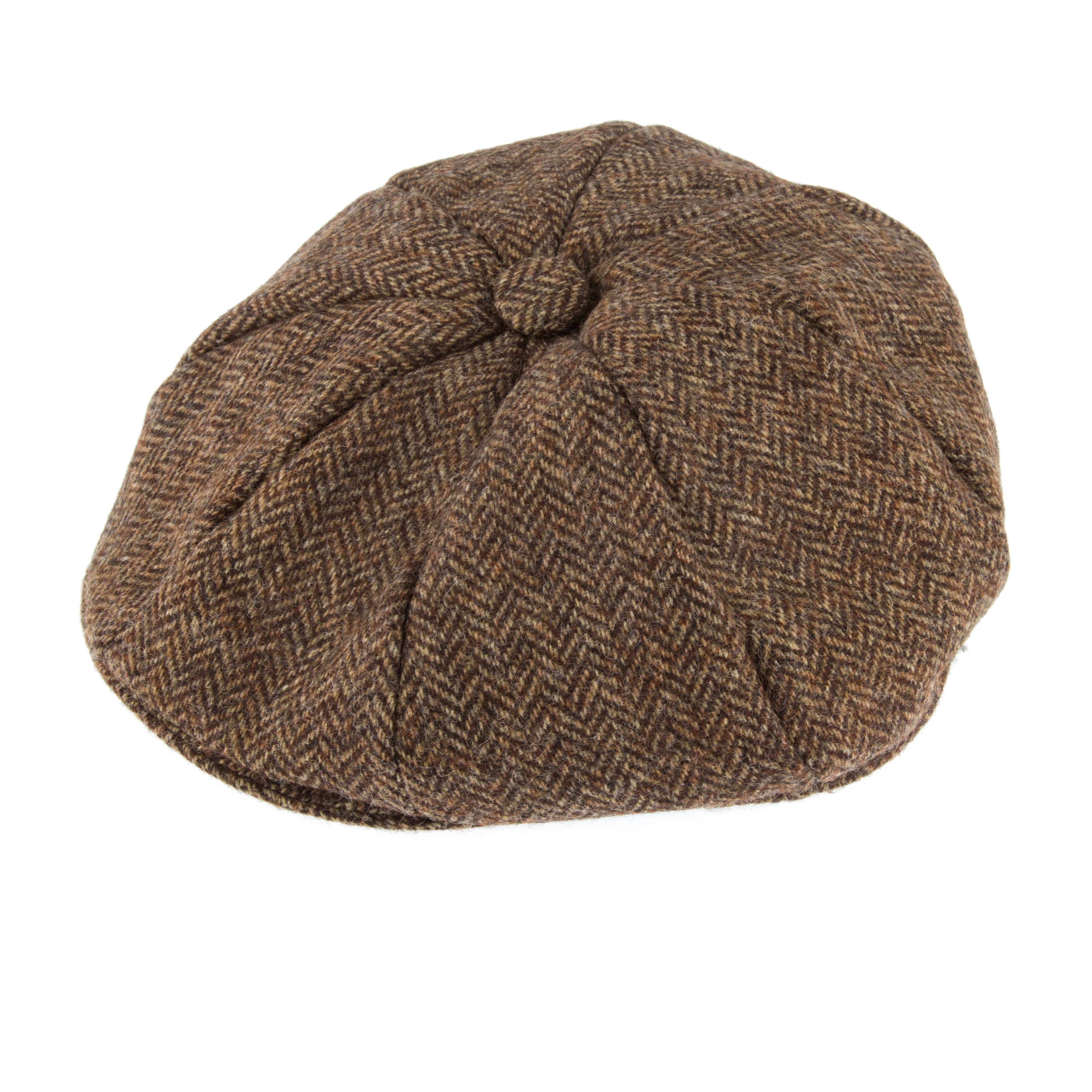 Men's Abraham Moon Herringbone Tweed Newsboy Cap - Image 8