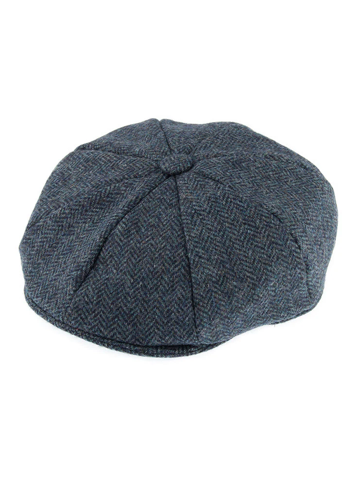 Men's Abraham Moon Herringbone Tweed Newsboy Cap - Image 9