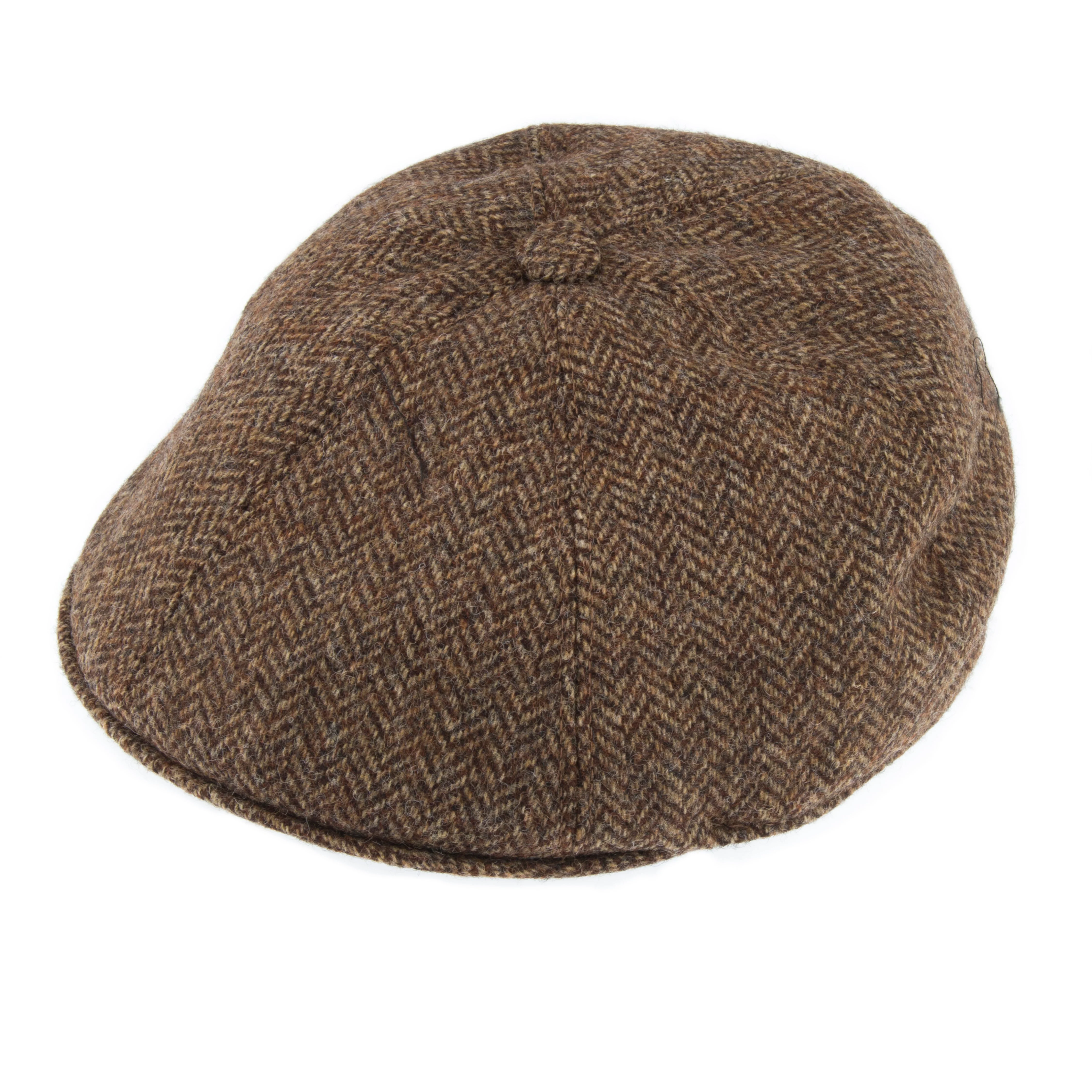 Men's Abraham Moon Herringbone Tweed Driver's Cap - Image 3