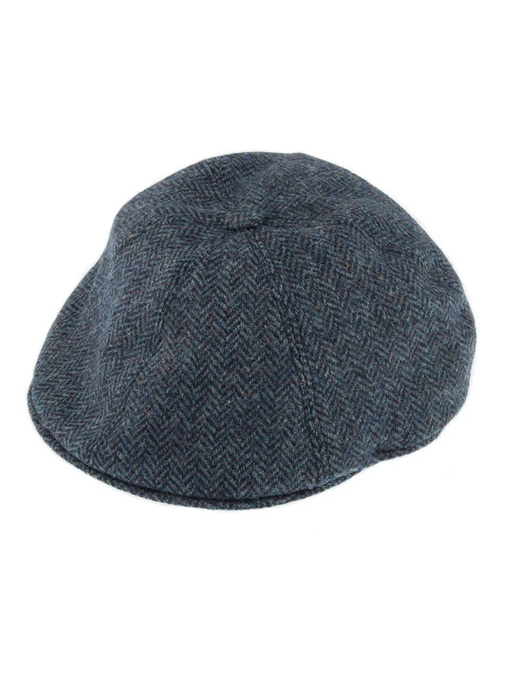 Men's Abraham Moon Herringbone Tweed Driver's Cap - Image 4