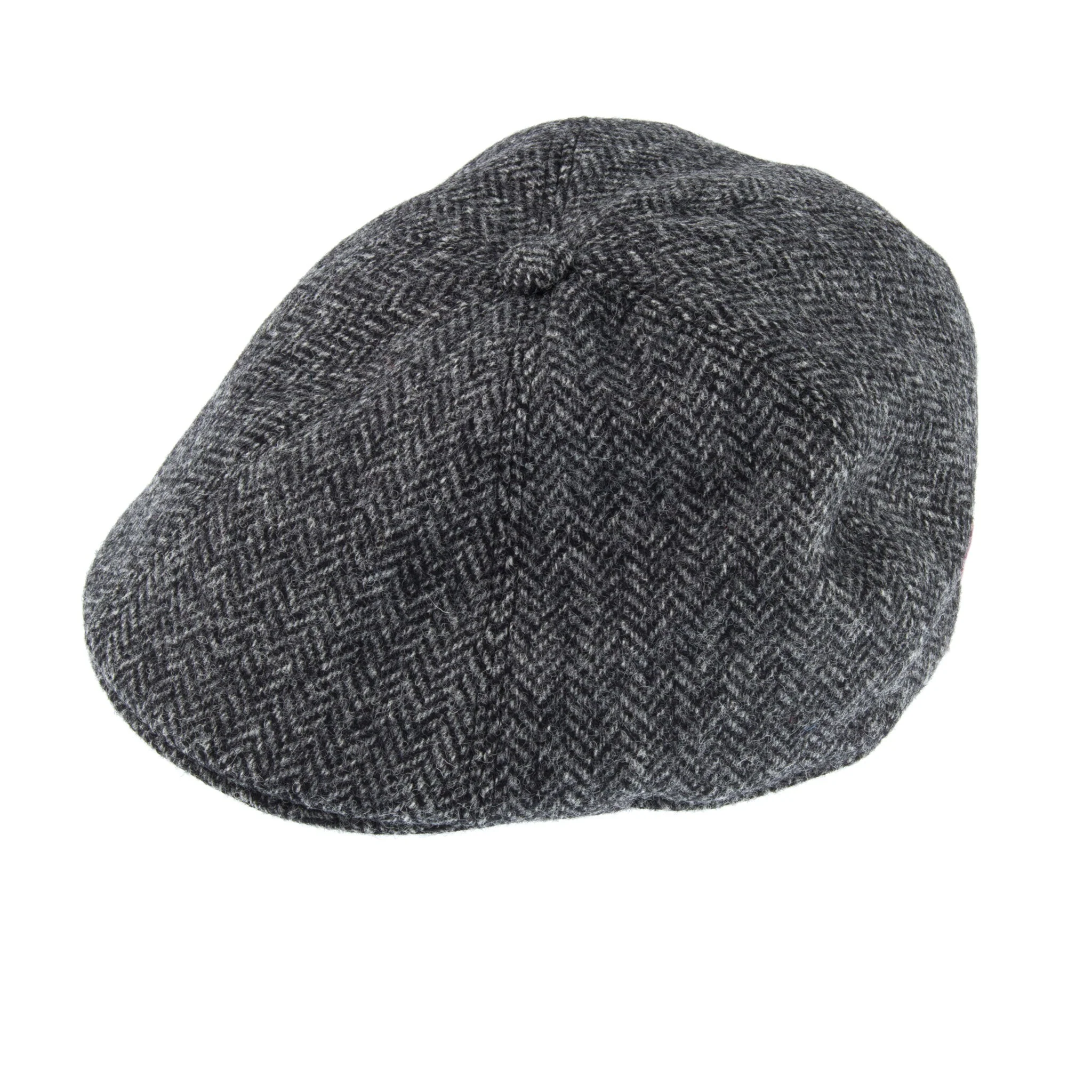 Men's Abraham Moon Herringbone Tweed Driver's Cap - Image 5