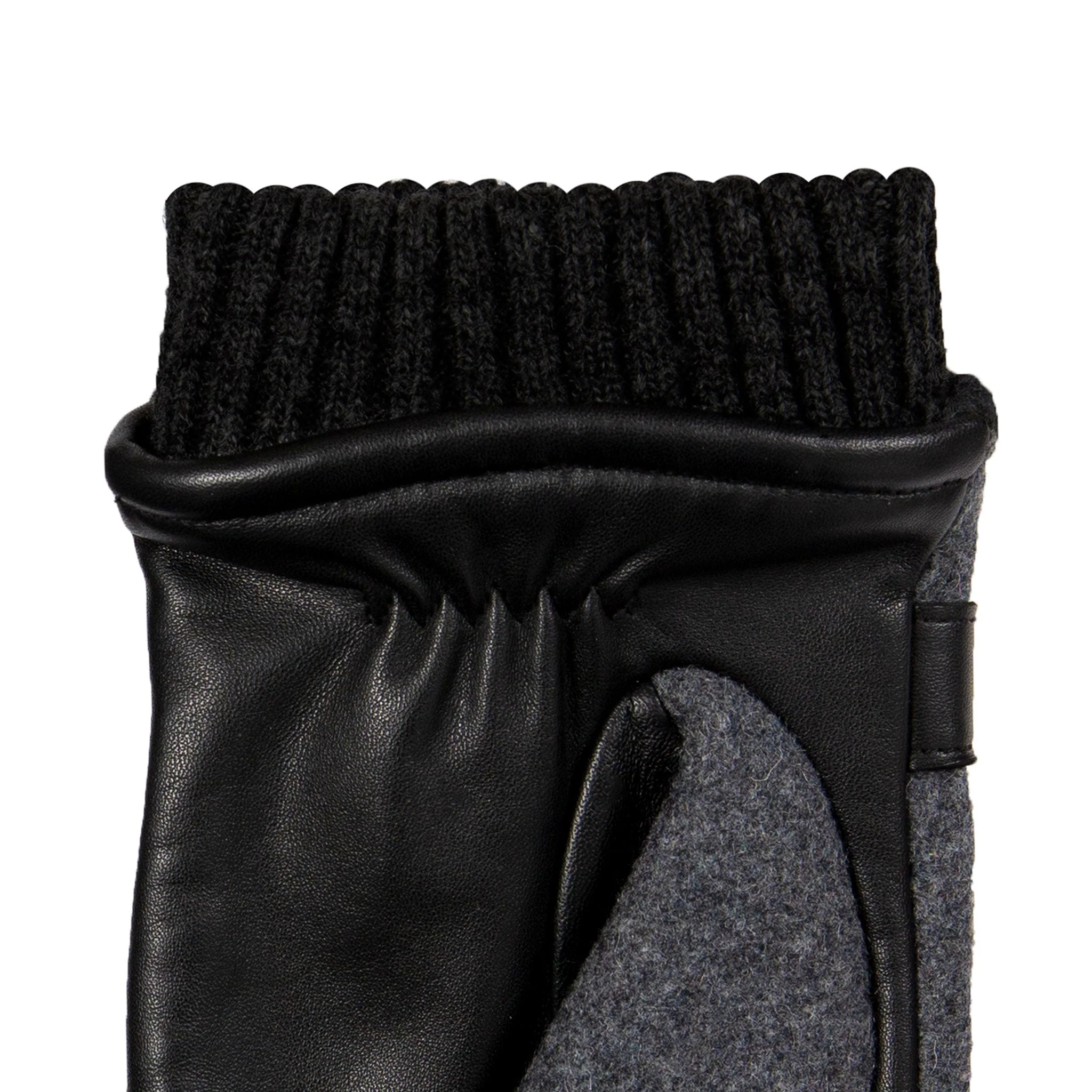 Men’s Touchscreen Lined Flannel and Leather Gloves - Image 13