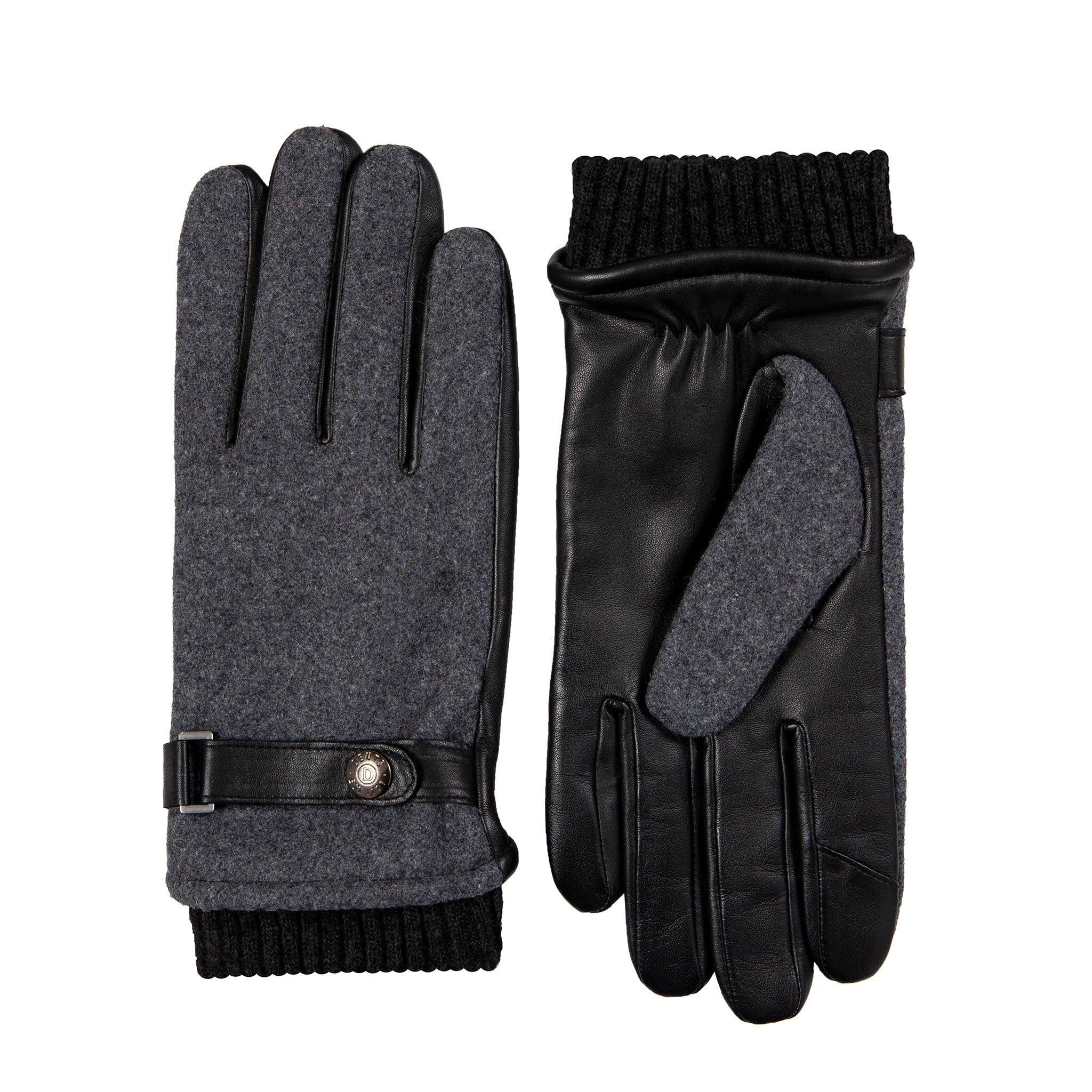 Men’s Touchscreen Lined Flannel and Leather Gloves - Image 6
