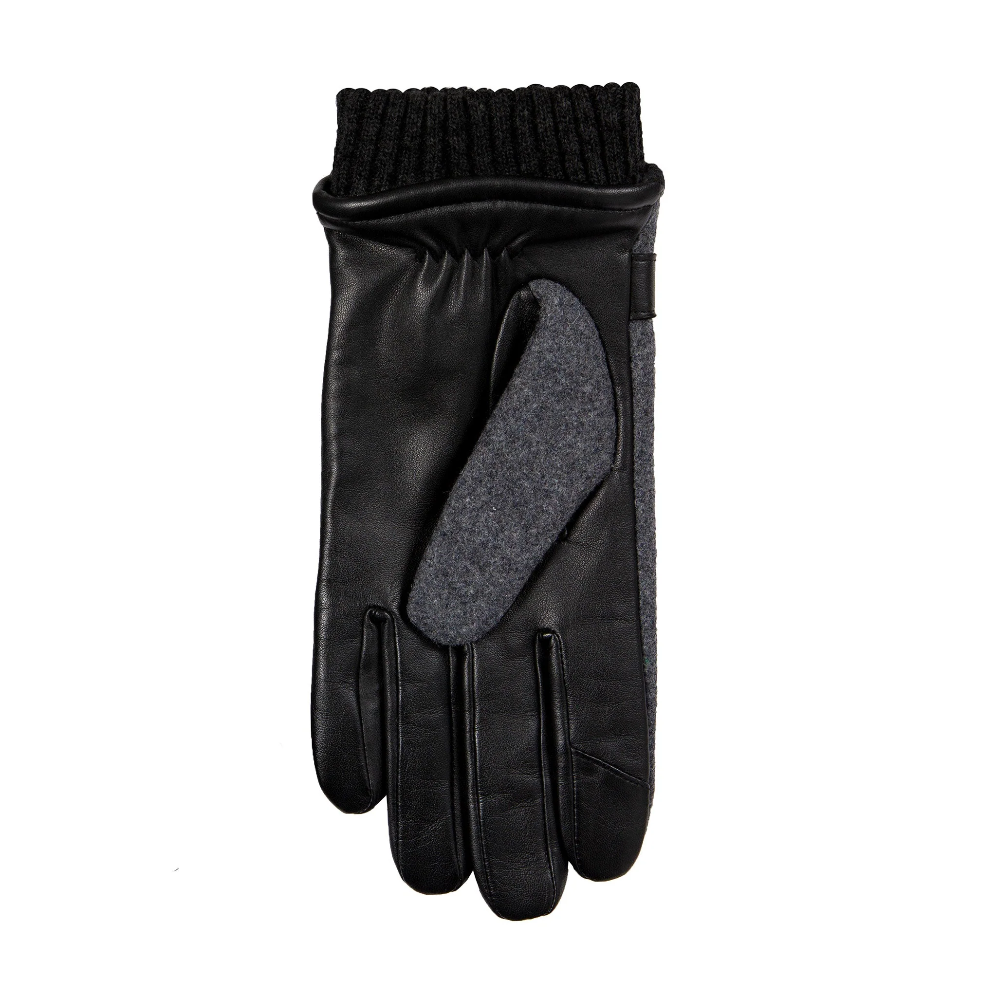 Men’s Touchscreen Lined Flannel and Leather Gloves - Image 8