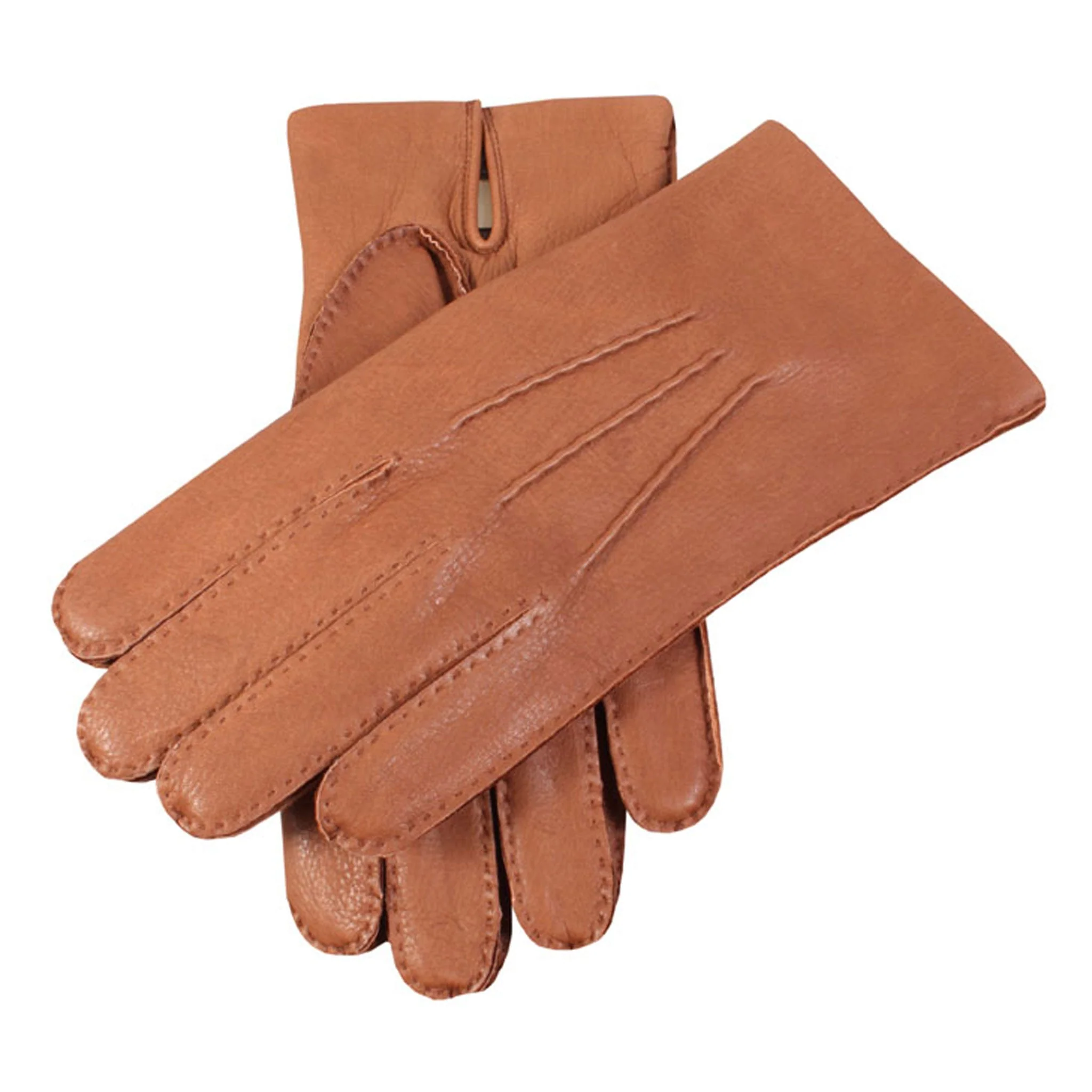 Men's Handsewn Three-Point Cashmere-Lined Deerskin Leather Gloves - Image 7