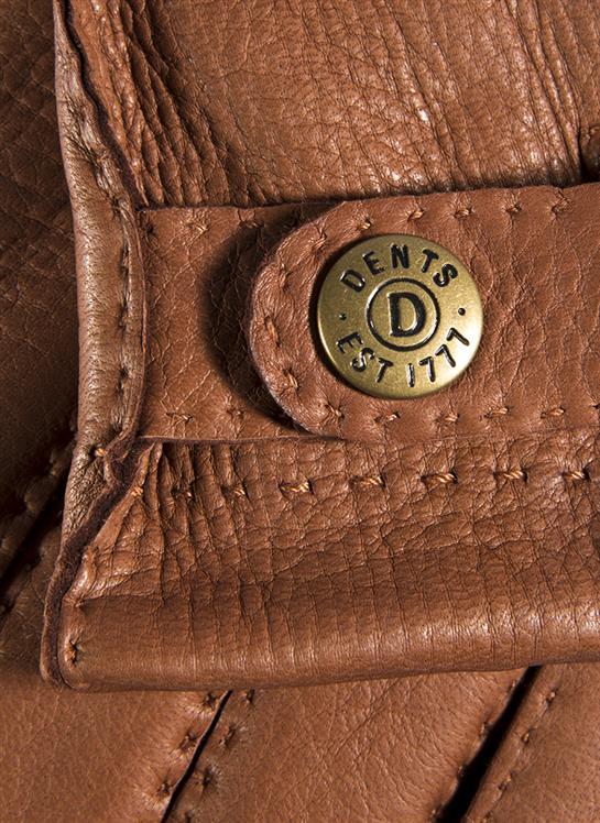 Men's Handsewn Three-Point Cashmere-Lined Deerskin Leather Gloves - Image 4