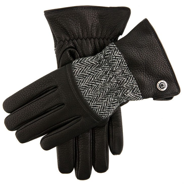 Men's Heritage Cashmere-Lined Harris Tweed and Deerskin Leather Gloves - Image 6