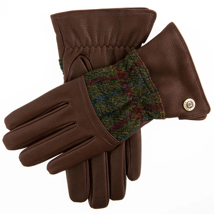 Men's Heritage Cashmere-Lined Harris Tweed and Deerskin Leather Gloves - Image 7