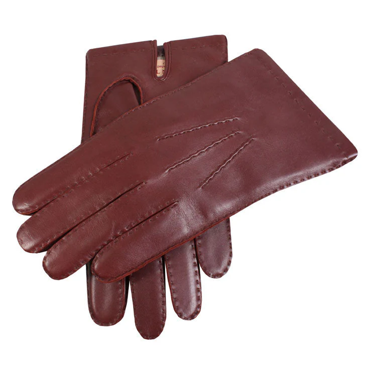 Men's Handsewn Three-Point Cashmere-Lined Leather Gloves - Image 3