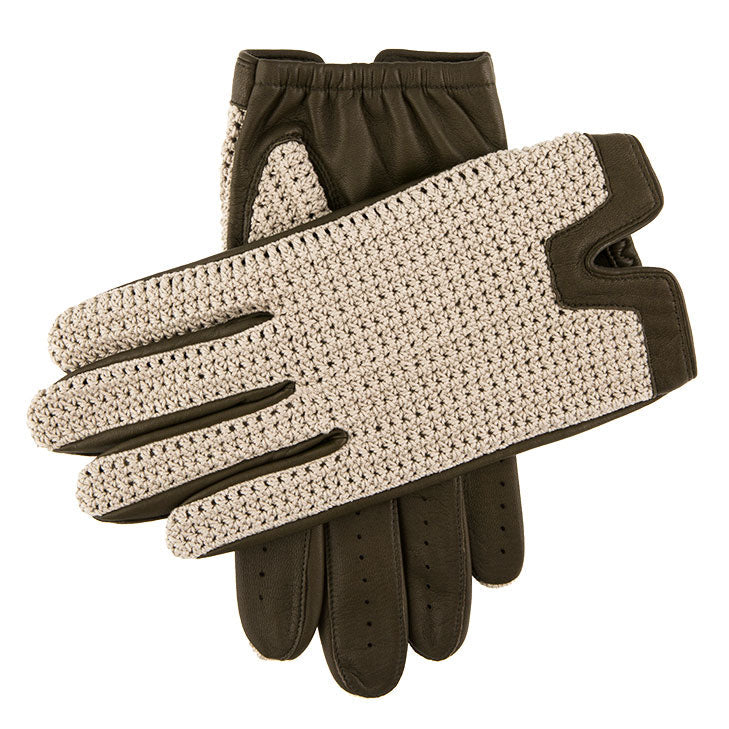 Men's Heritage Crochet-Back Leather Driving Gloves - Image 4