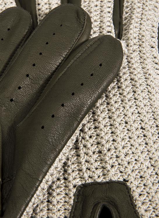 Men's Heritage Crochet-Back Leather Driving Gloves - Image 7