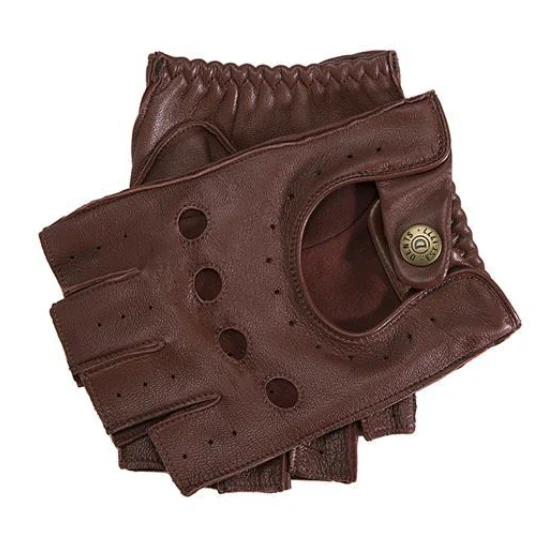 Men's Fingerless Leather Driving Gloves - Image 16