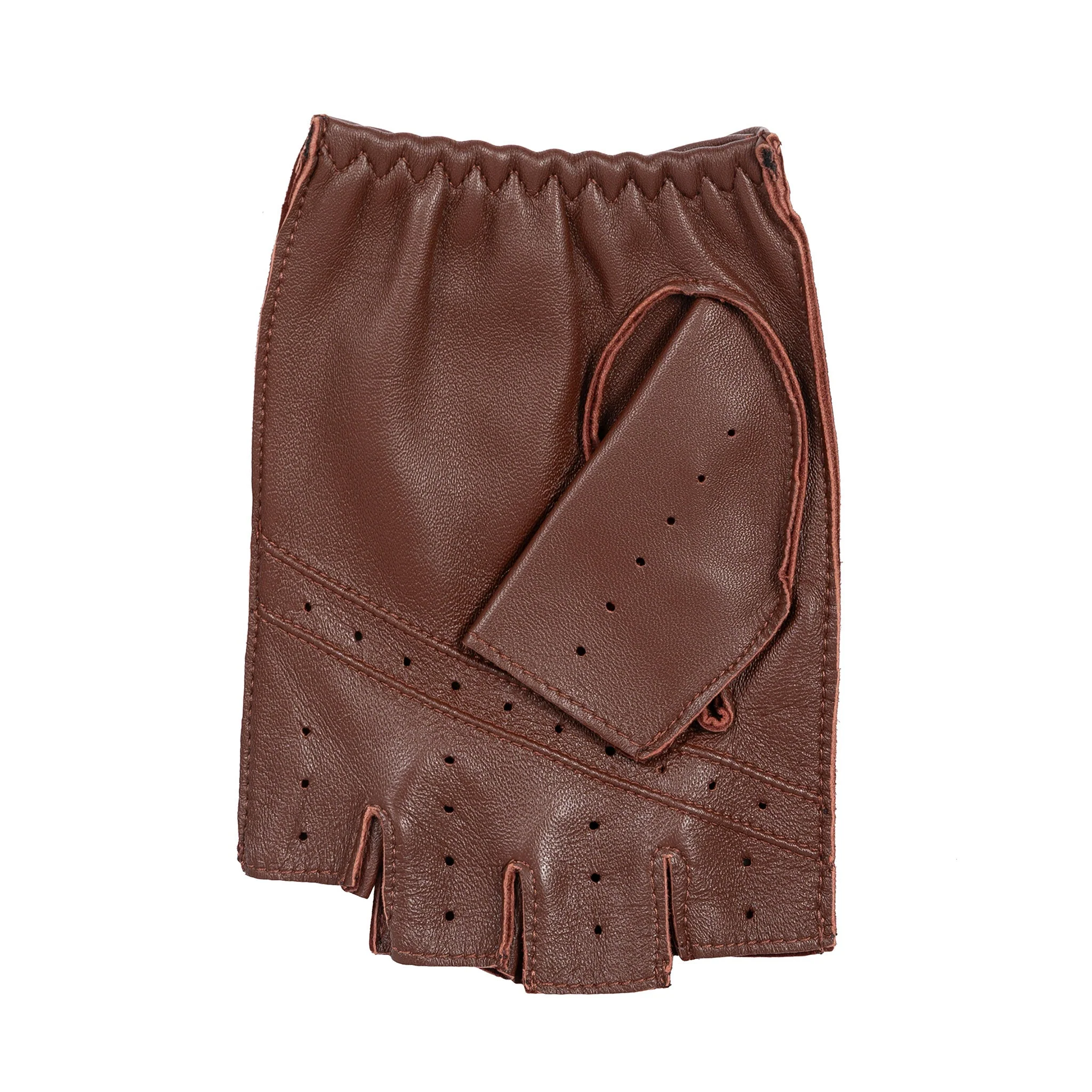 Men's Fingerless Leather Driving Gloves - Image 24