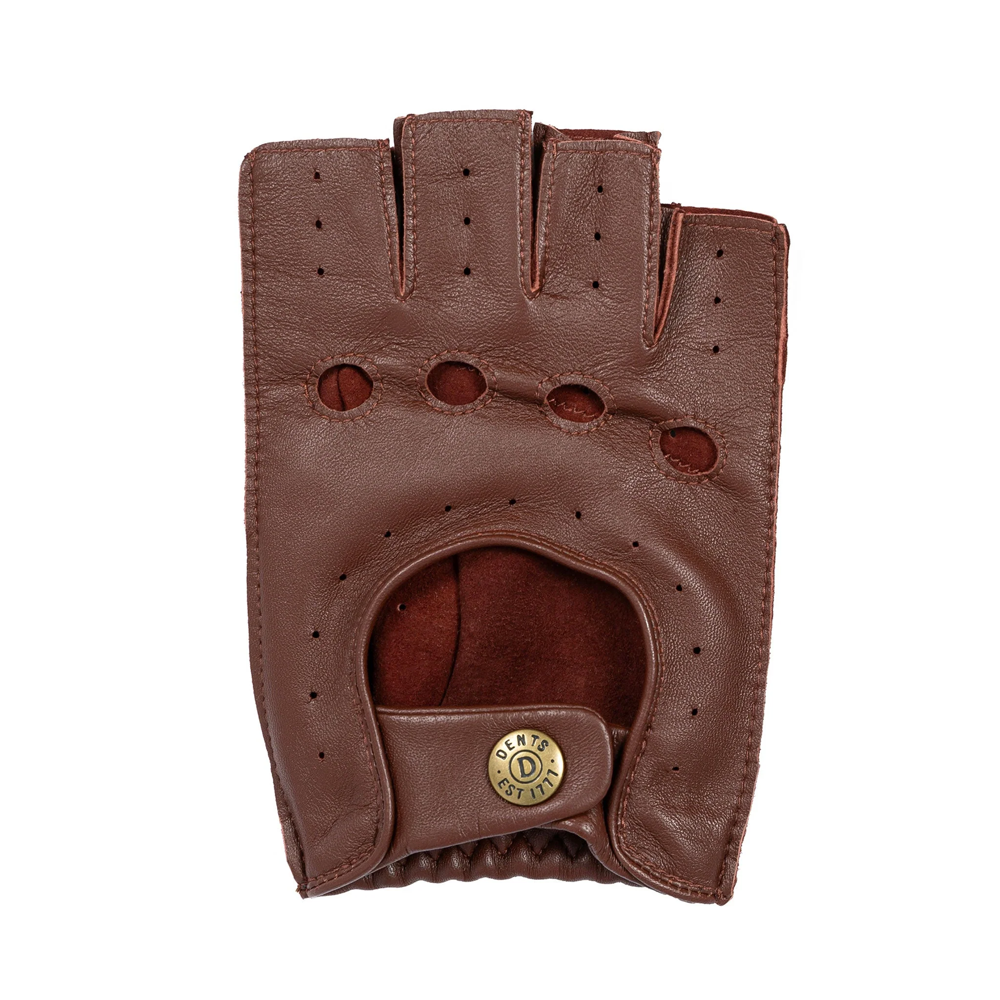 Men's Fingerless Leather Driving Gloves - Image 25
