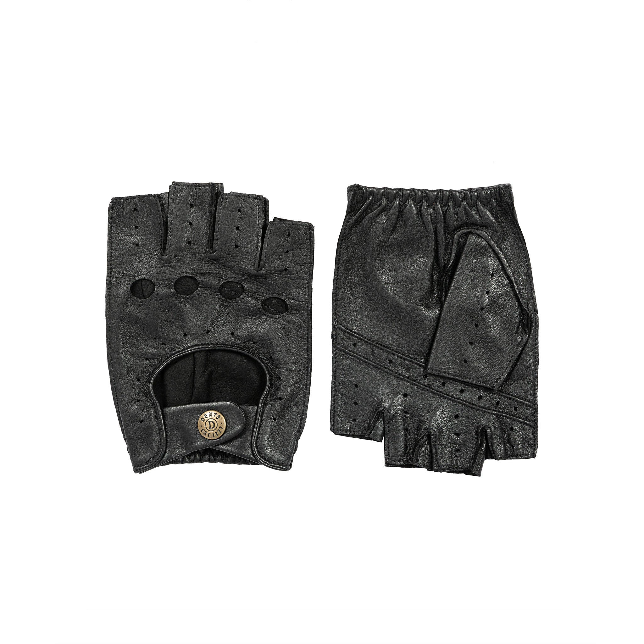 Men's Fingerless Leather Driving Gloves - Image 30