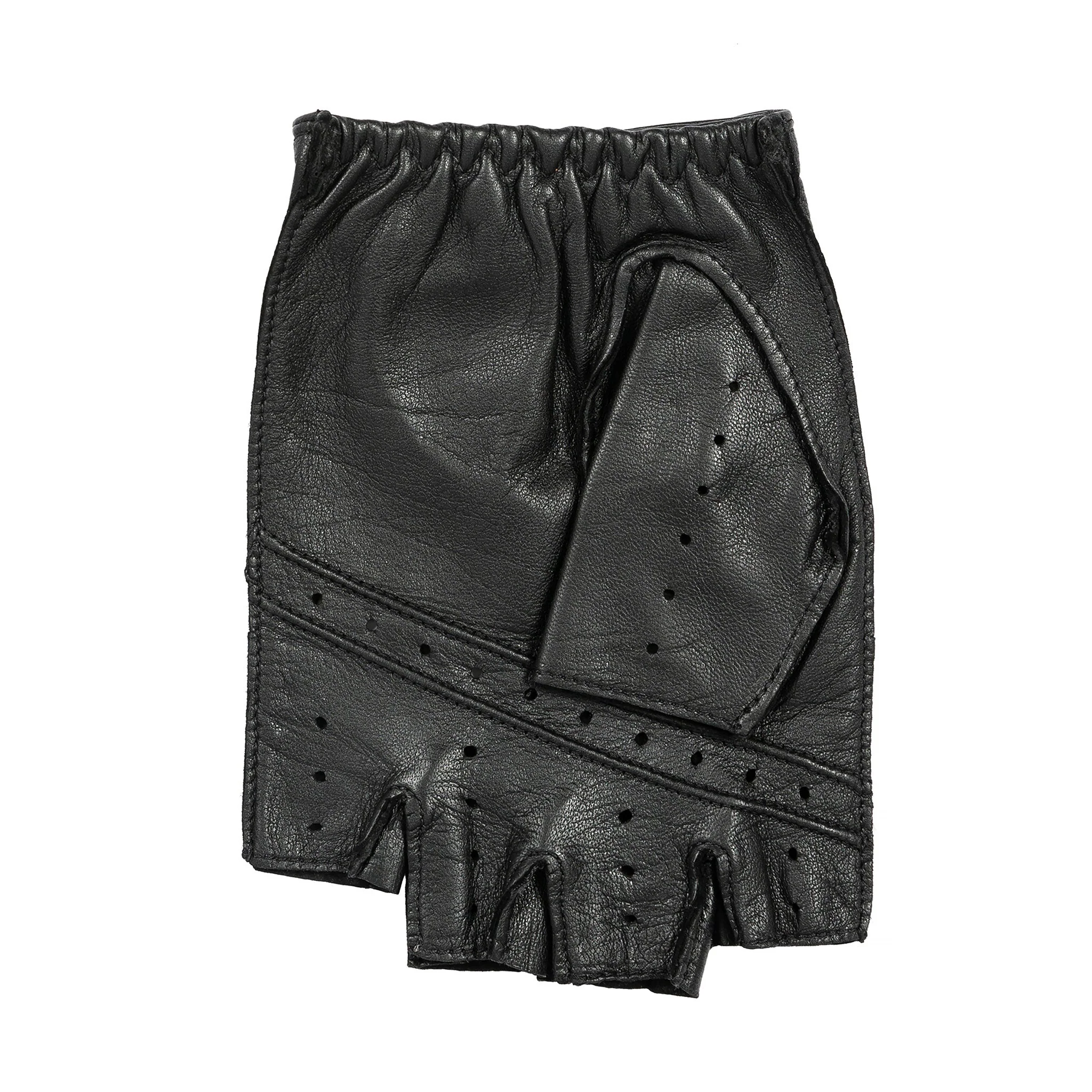 Men's Fingerless Leather Driving Gloves - Image 33