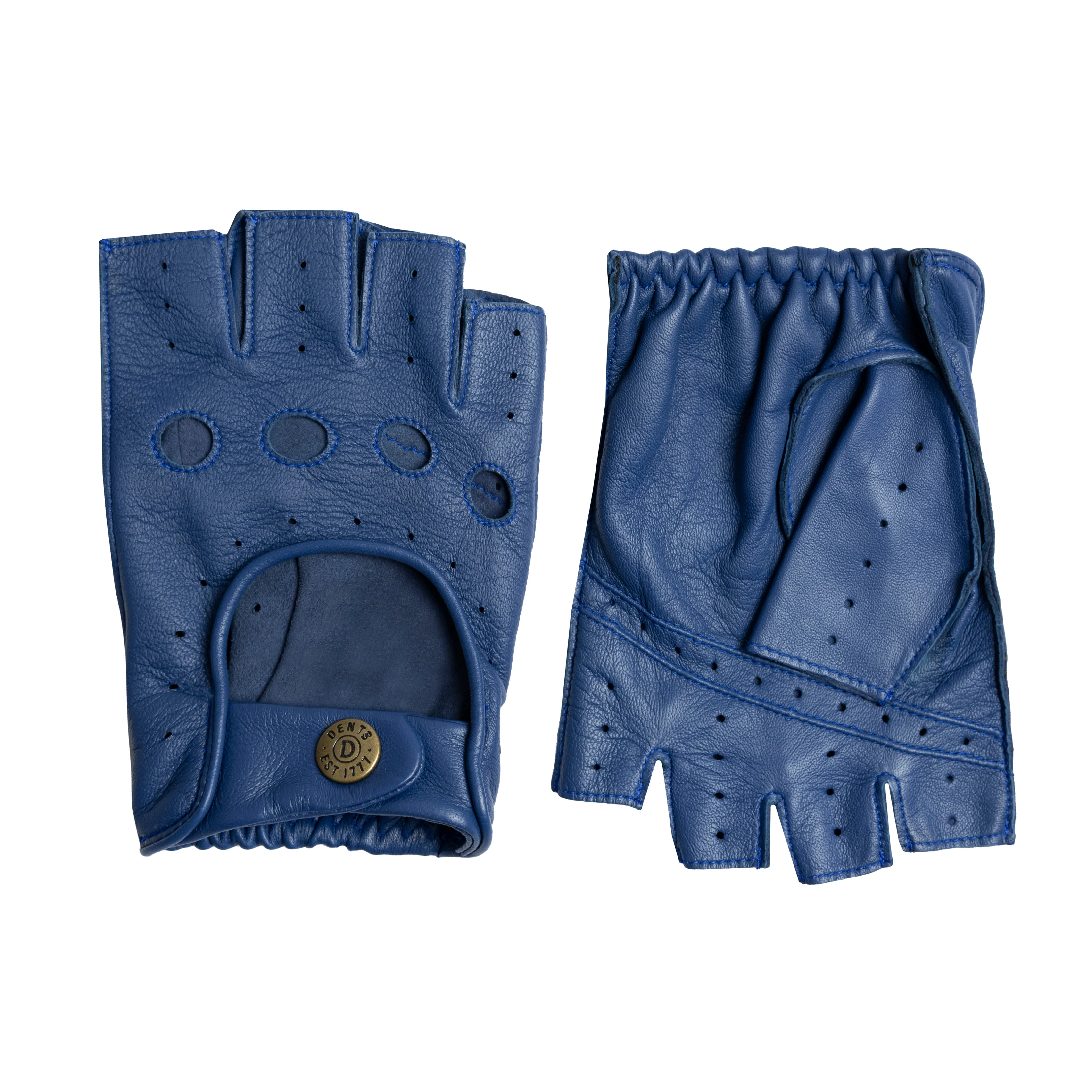 Men's Fingerless Leather Driving Gloves - Image 43