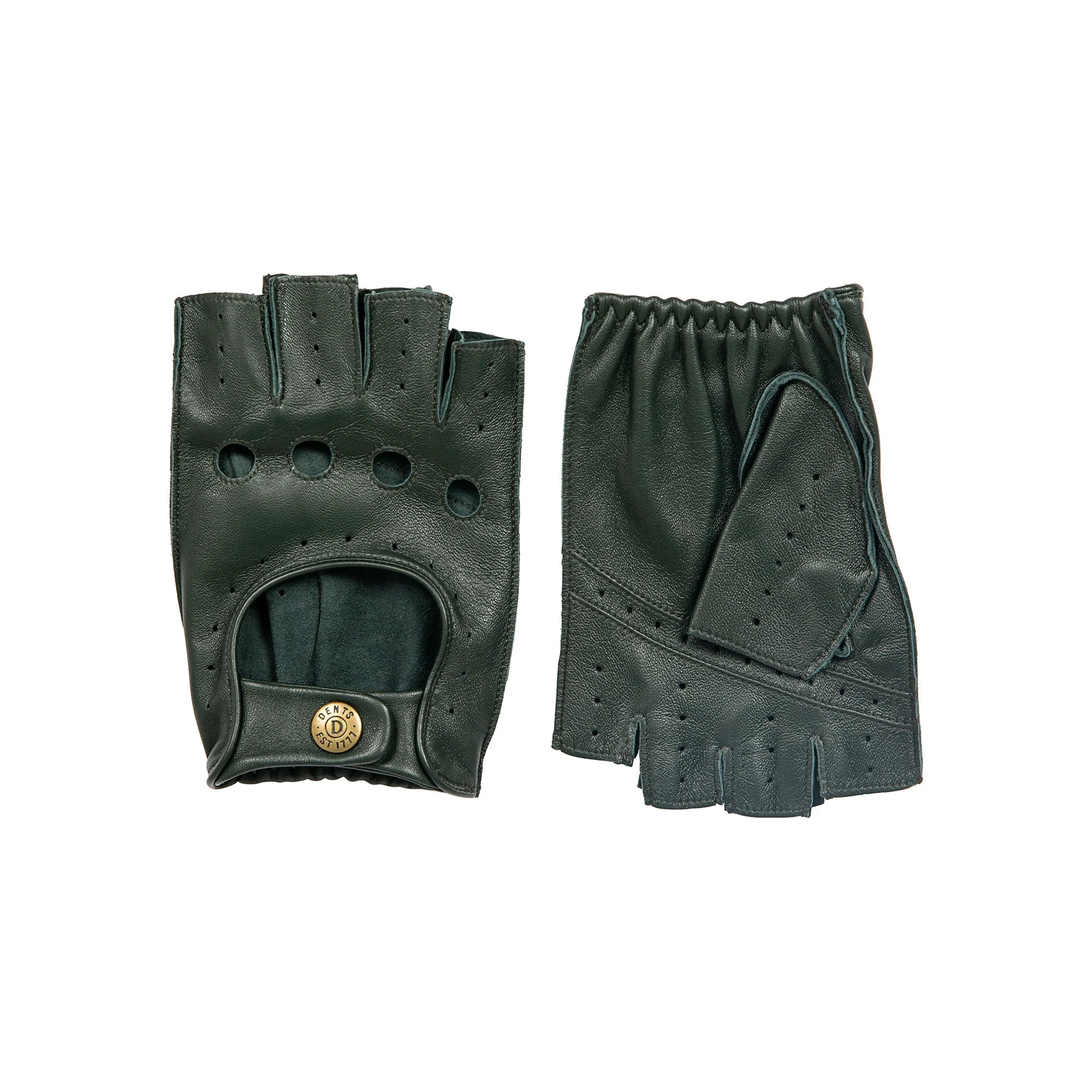 Men's Fingerless Leather Driving Gloves - Image 5