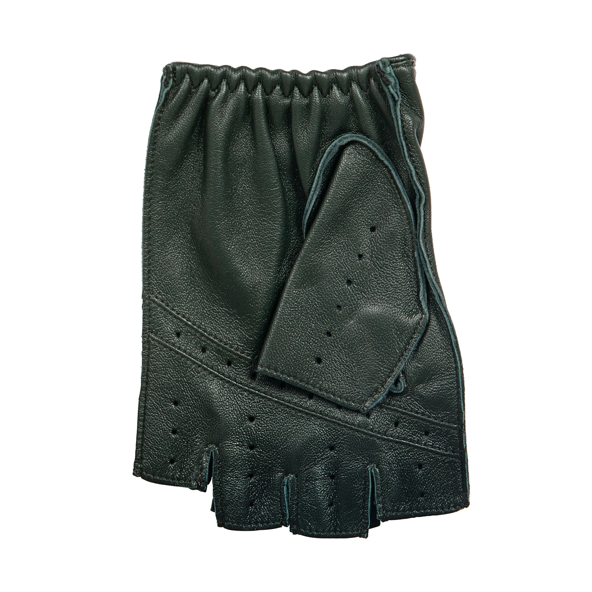 Men's Fingerless Leather Driving Gloves - Image 7