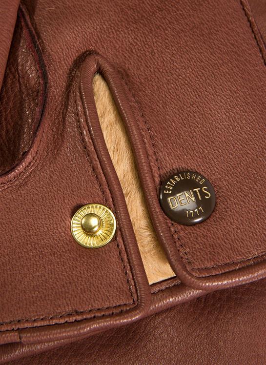 Men's Heritage Three-Point Fur-Lined Deerskin Leather Gloves - Image 6