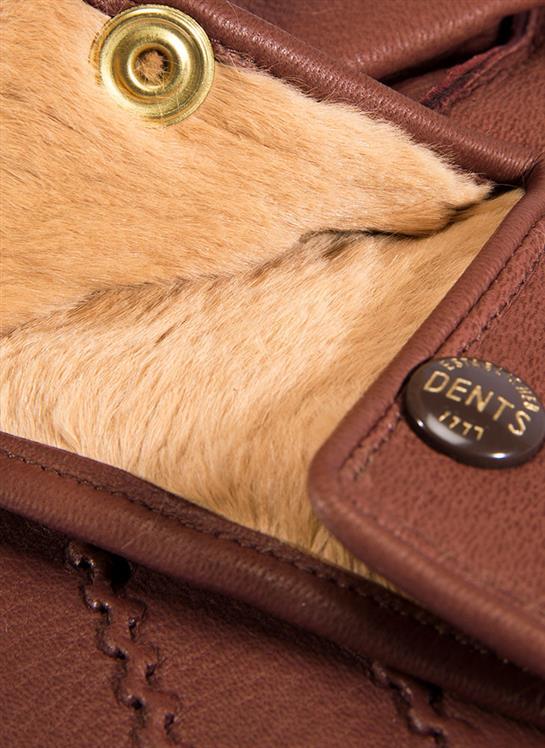 Men's Heritage Three-Point Fur-Lined Deerskin Leather Gloves - Image 7