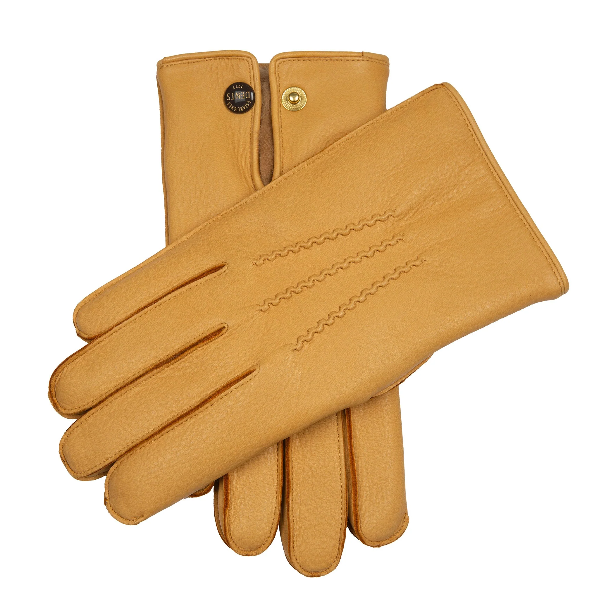 Men's Heritage Three-Point Fur-Lined Deerskin Leather Gloves - Image 8
