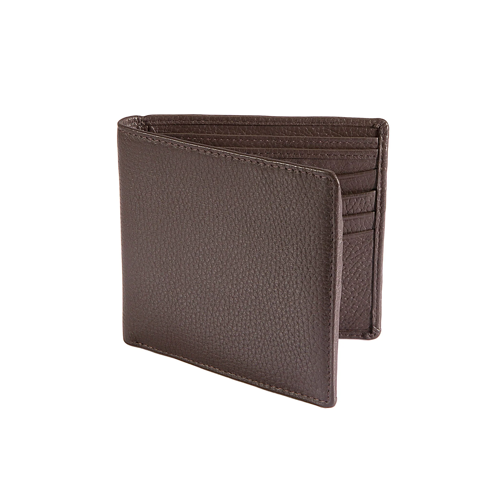 Men's Slim Pebble Grain Leather Bifold Wallet with RFID Blocking - Image 16