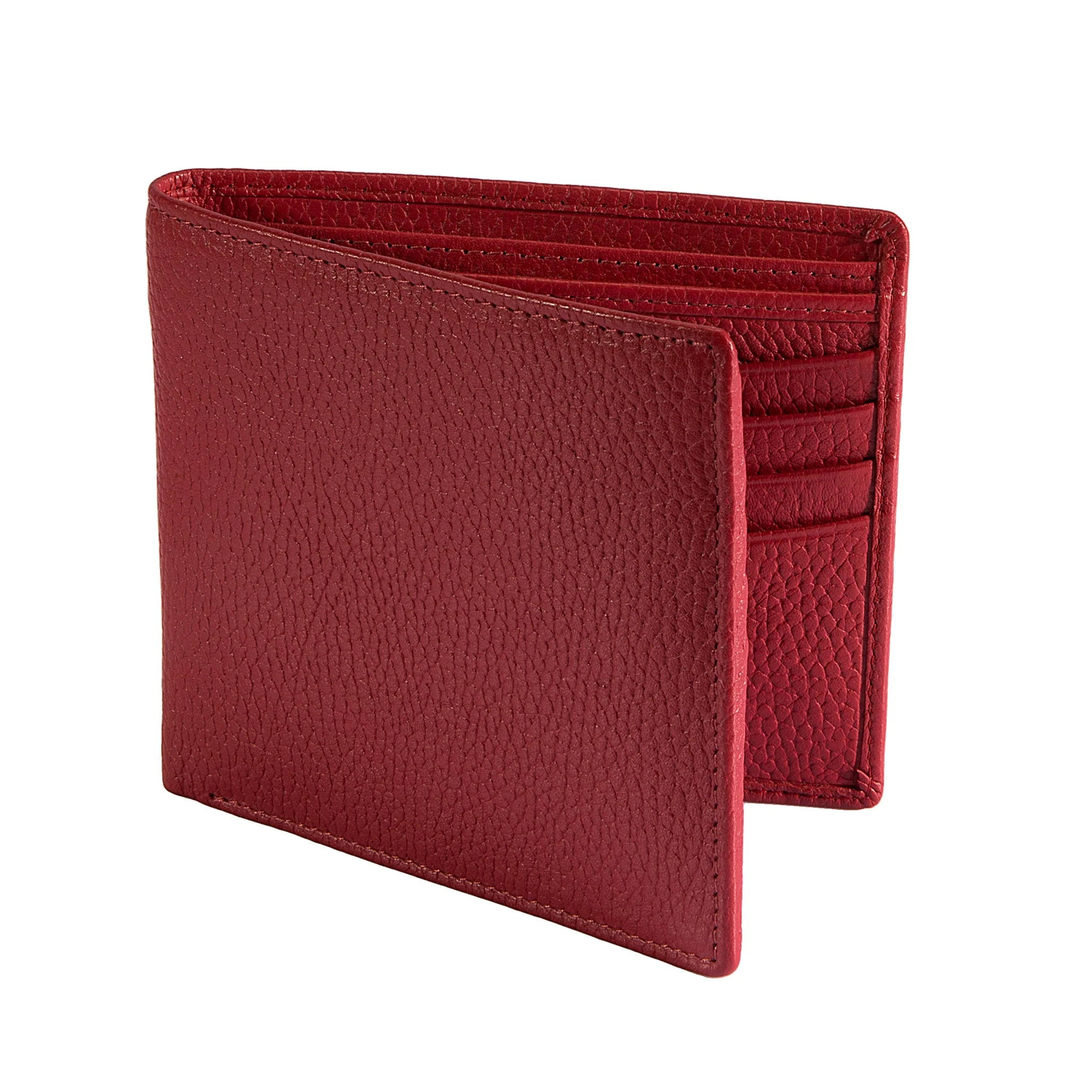 Men's Slim Pebble Grain Leather Bifold Wallet with RFID Blocking - Image 7