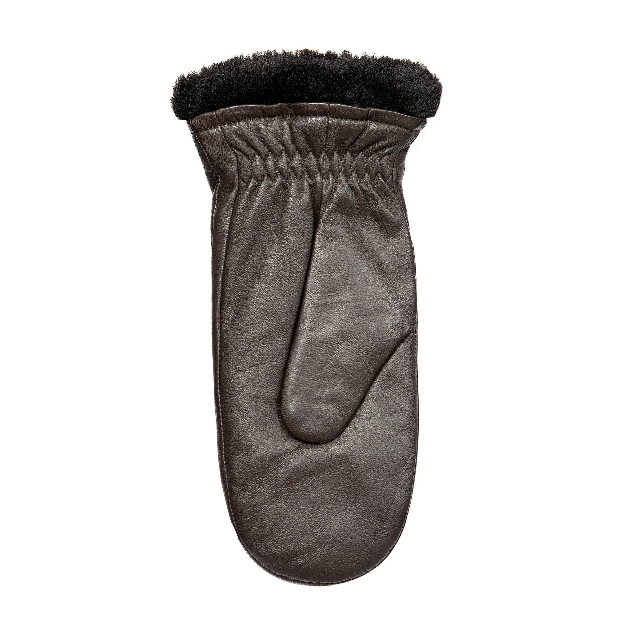 Women’s Three-Point Faux Fur-Lined Leather Mittens - Image 19