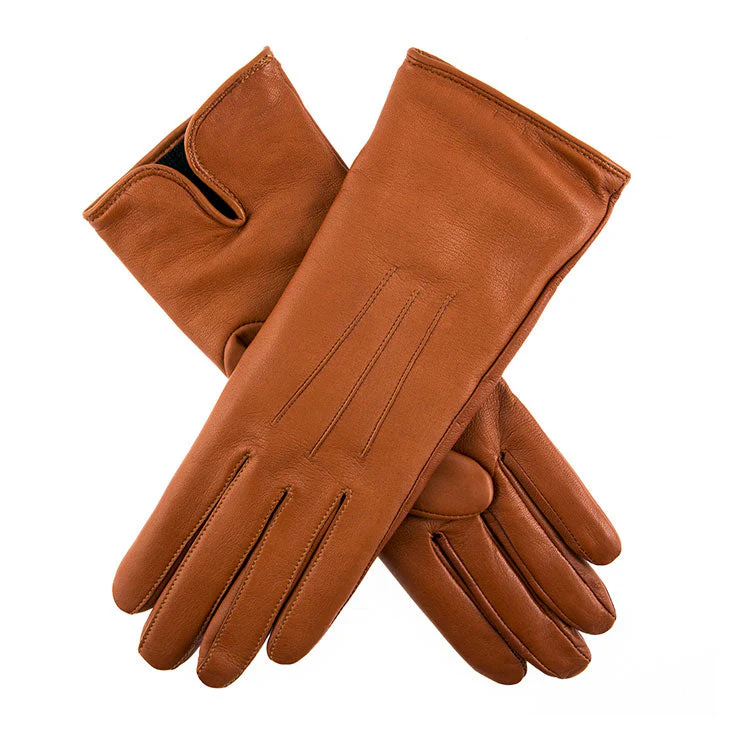 Women's Heritage Three-Point Cashmere-Lined Leather Gloves - Image 3