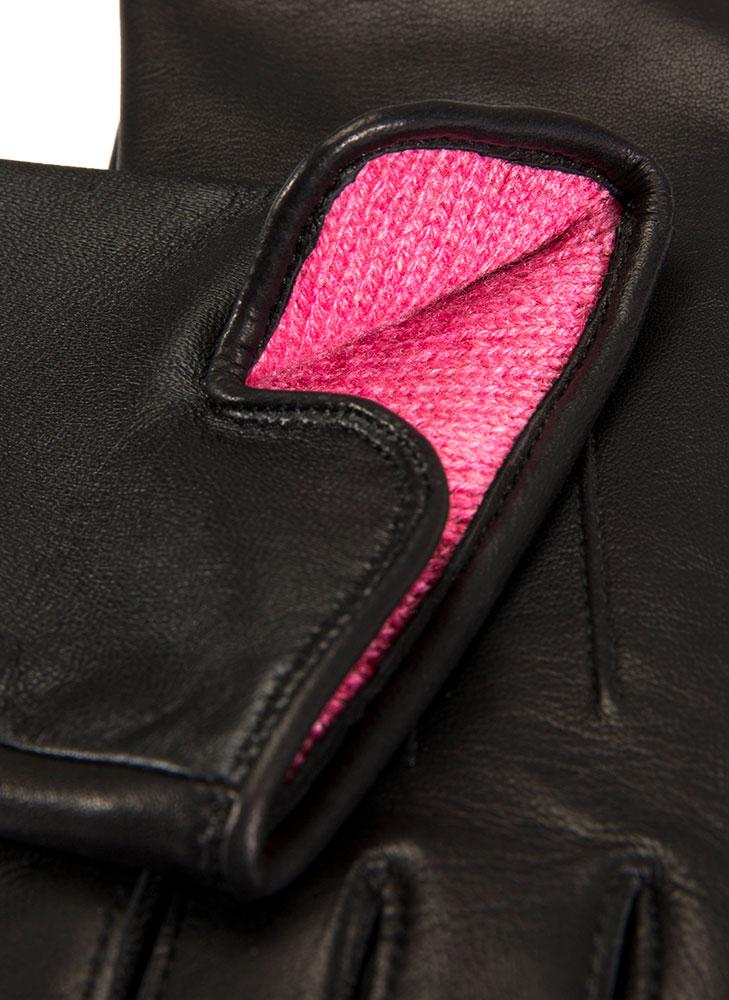 Women's Heritage Touchscreen Three-Point Cashmere-Lined Leather Gloves - Image 4