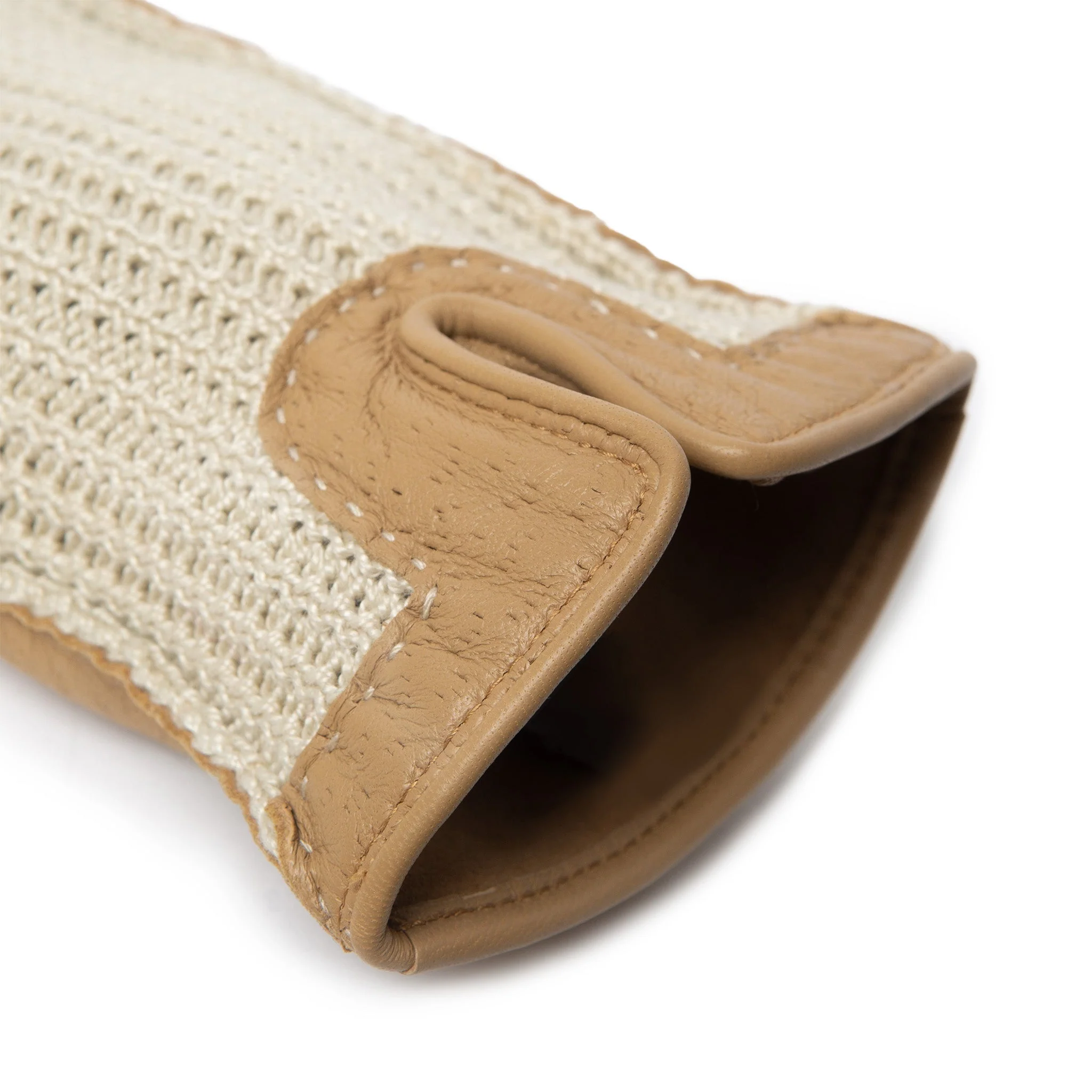 Women's Handsewn Crochet-Back Imitation Peccary Leather Driving Gloves - Image 10