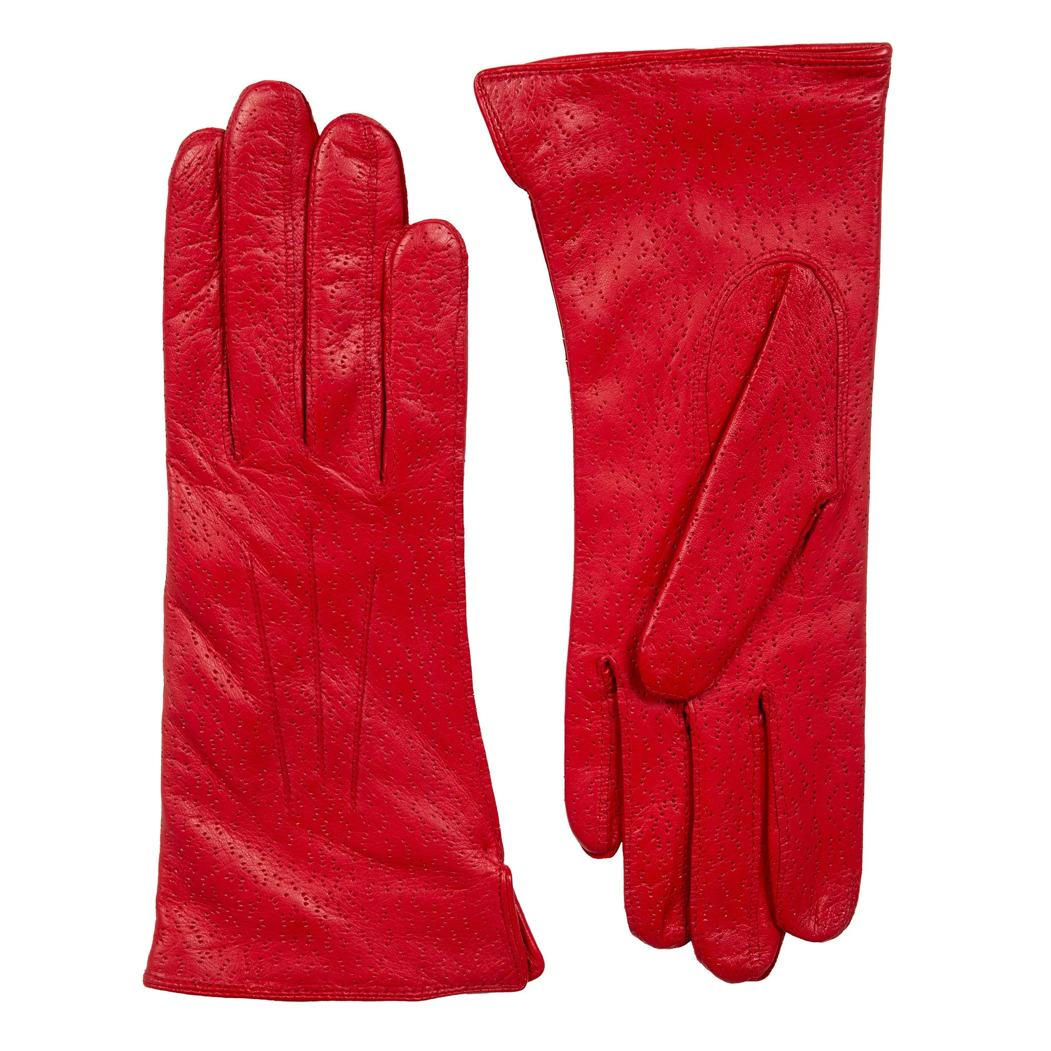 Women's Three-Point Lined Imitation Peccary Leather Gloves - Image 15