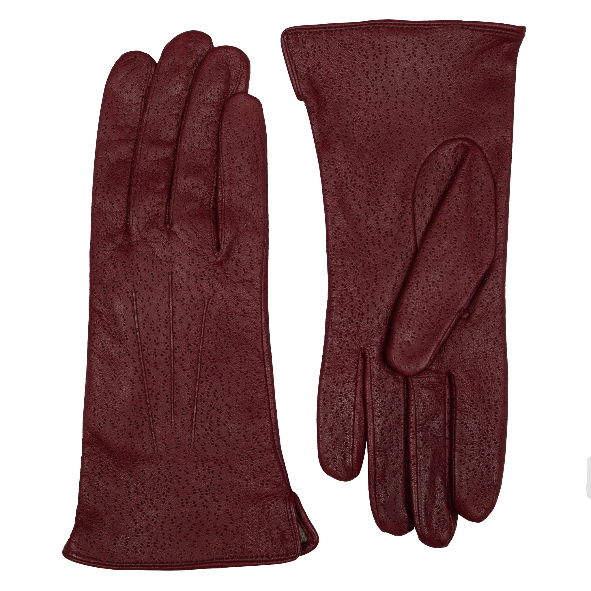 Women's Three-Point Lined Imitation Peccary Leather Gloves - Image 37