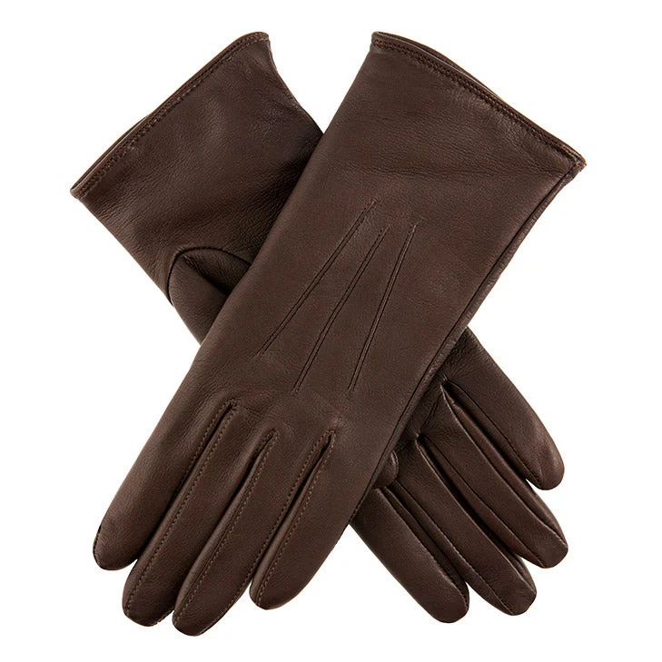 Women's Heritage Three-Point Lambswool-Lined Leather Gloves - Image 3