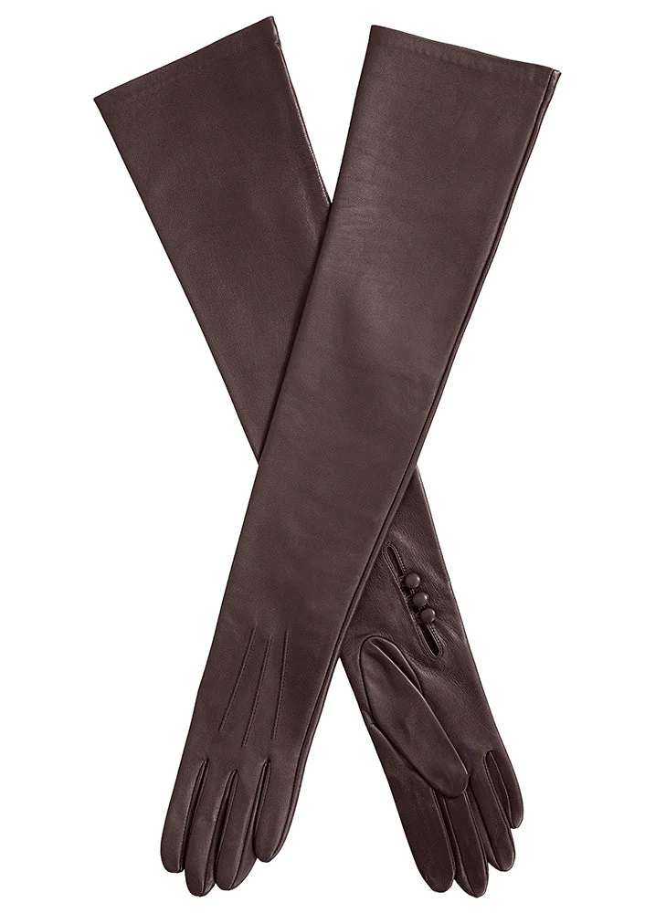 Women's Three-Point Long Opera Leather Gloves - Image 11