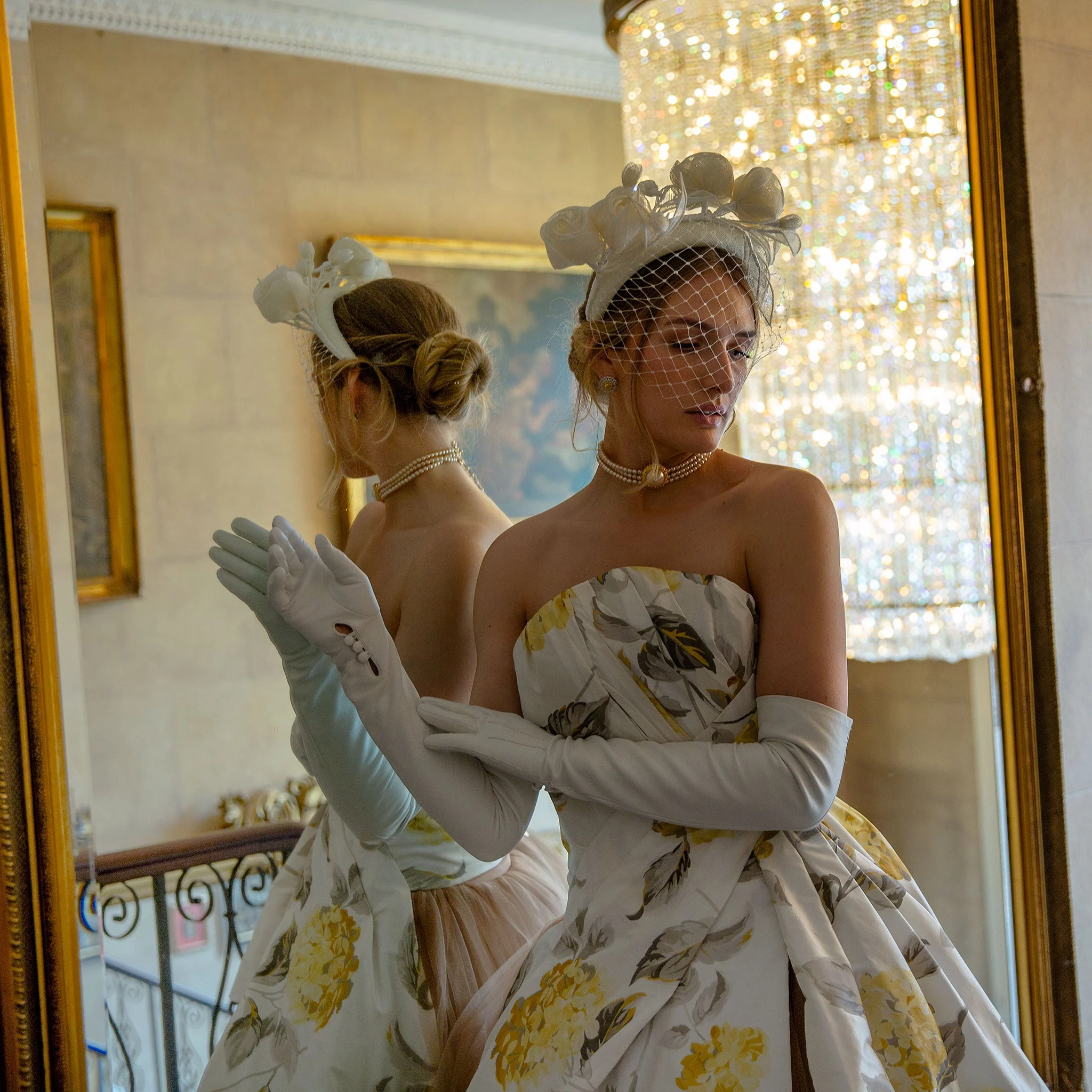 Women's Three-Point Long Opera Leather Gloves - Image 8