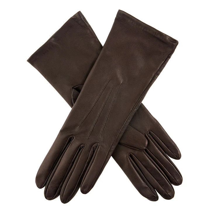 Women's Heritage Three-Point Silk-Lined Leather Gloves - Image 7