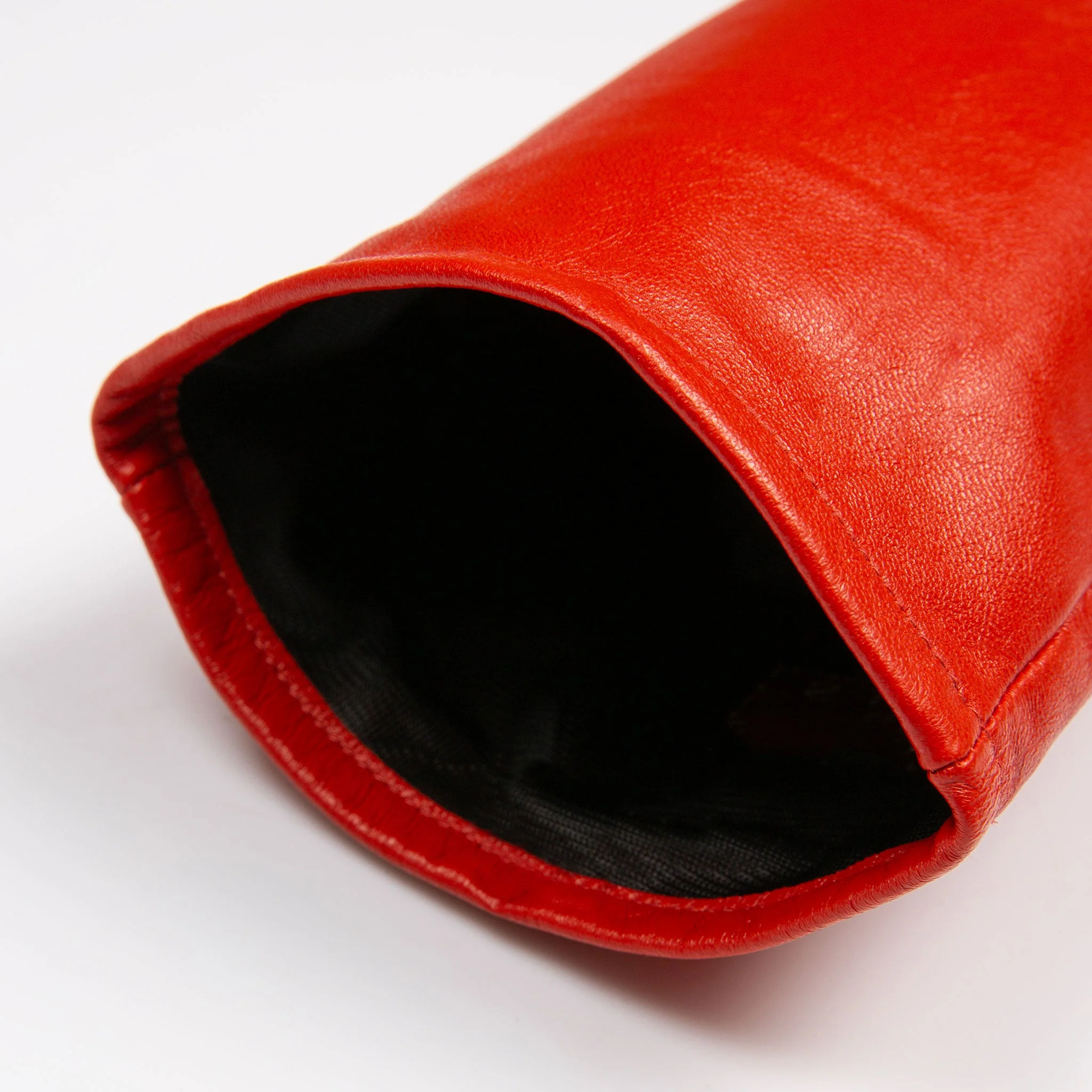 Women's Single-Point Long Above-Elbow Lined Leather Gloves - Image 11