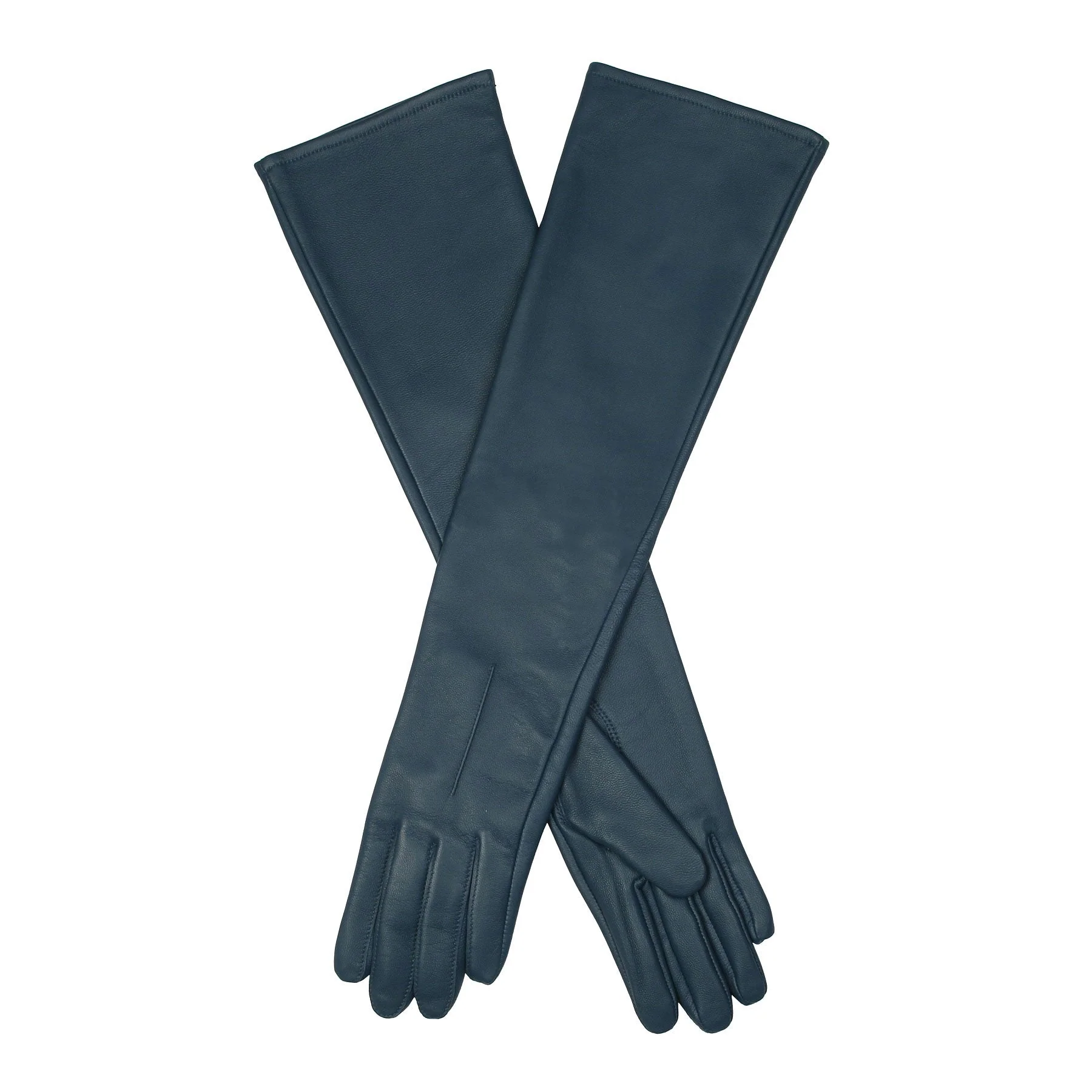 Women's Single-Point Long Above-Elbow Lined Leather Gloves - Image 111