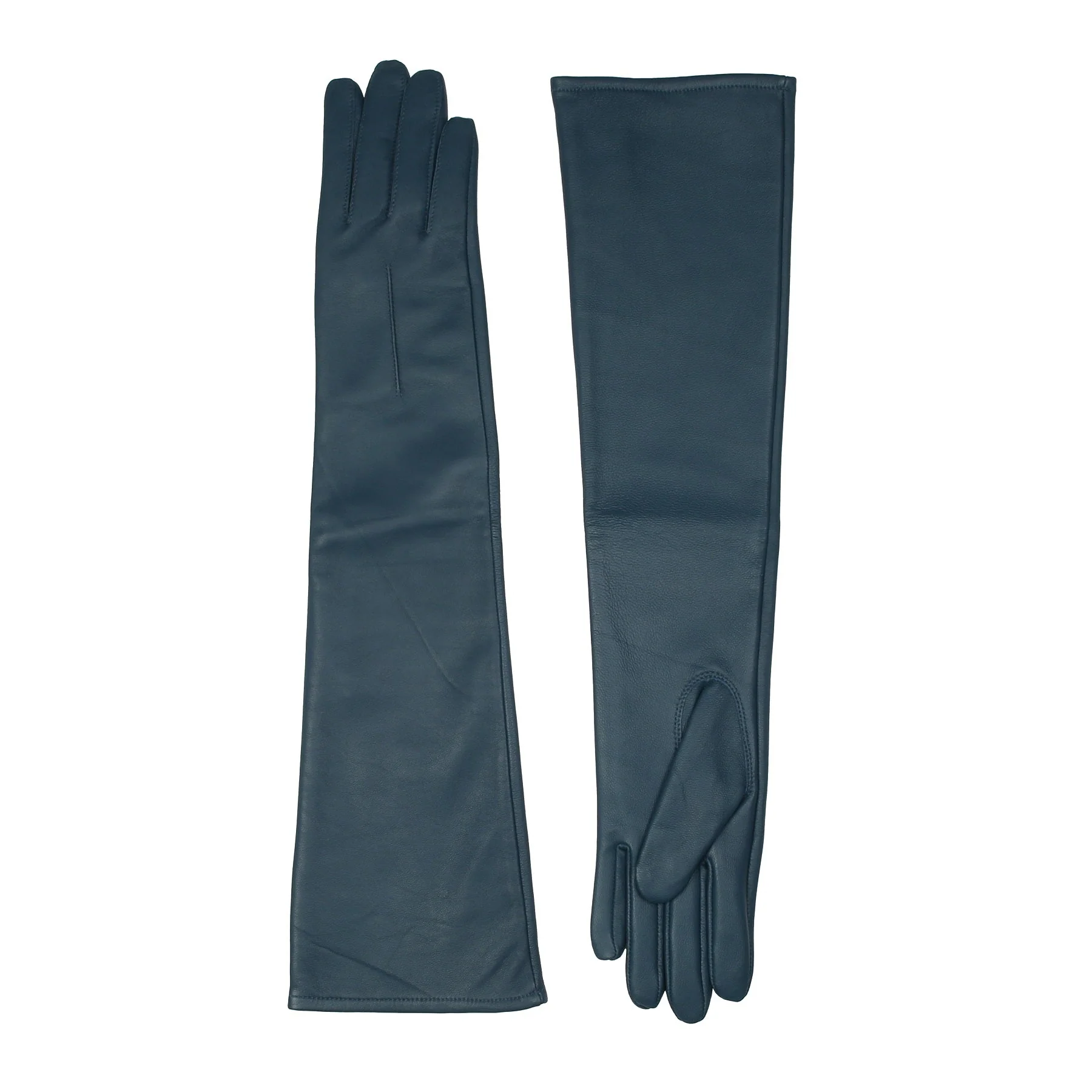 Women's Single-Point Long Above-Elbow Lined Leather Gloves - Image 112