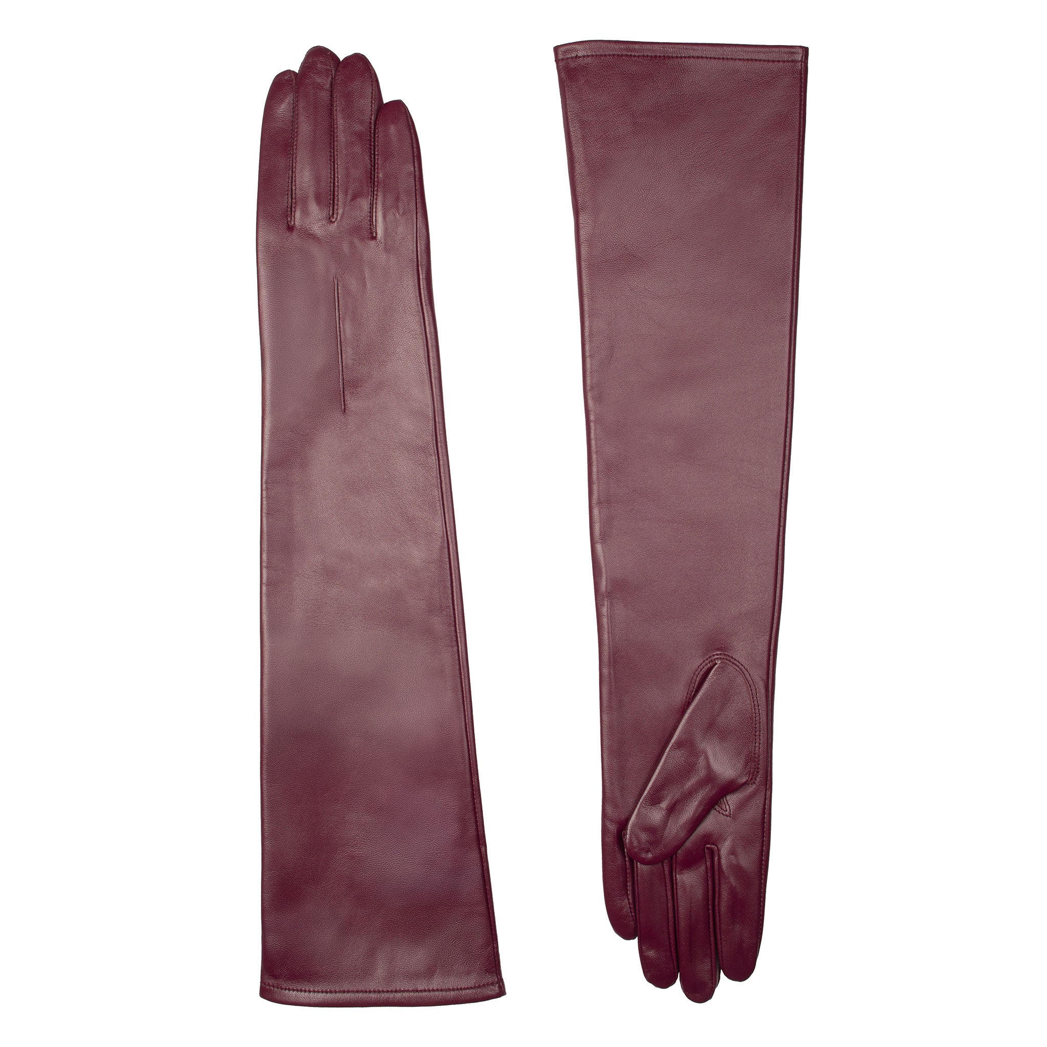 Women's Single-Point Long Above-Elbow Lined Leather Gloves - Image 123