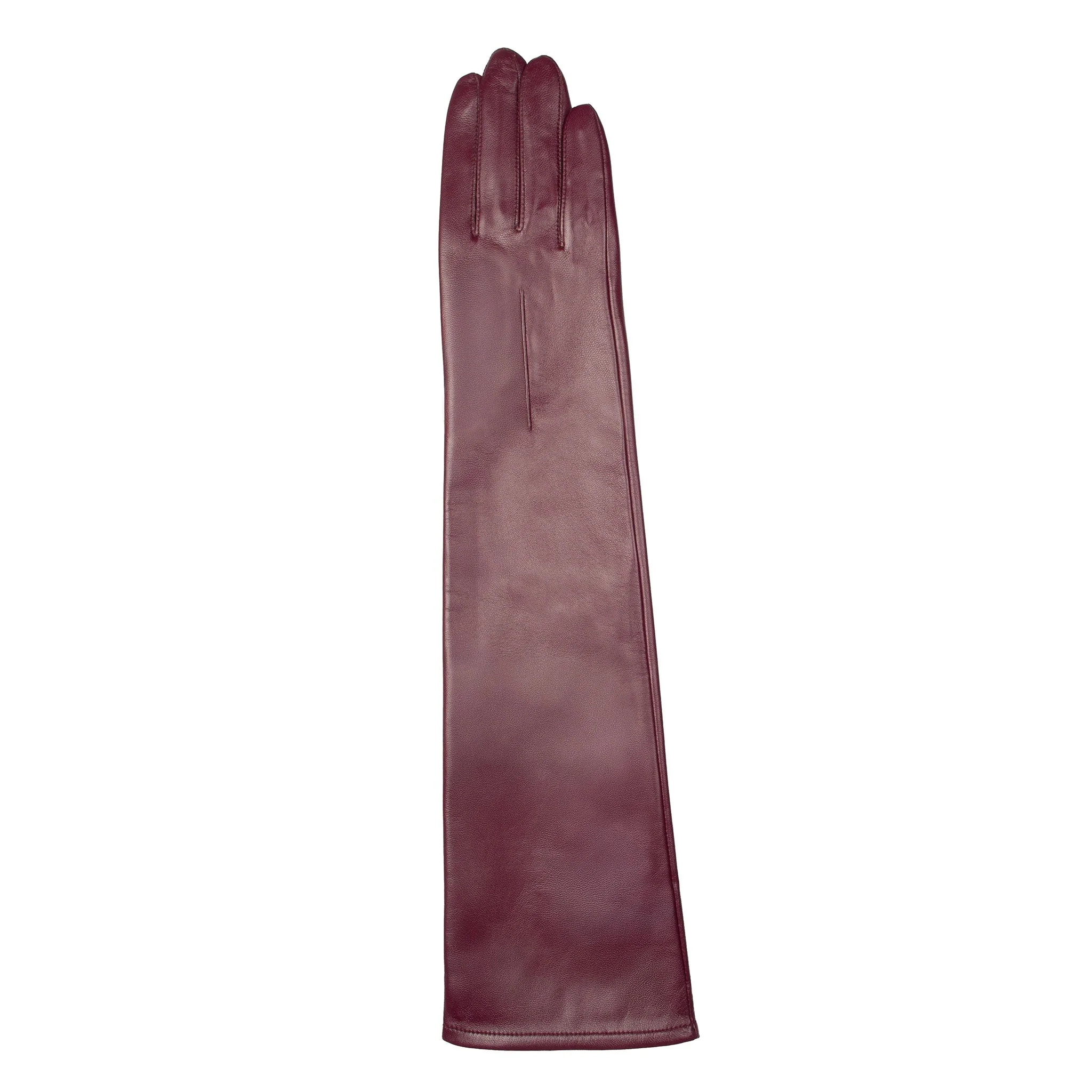 Women's Single-Point Long Above-Elbow Lined Leather Gloves - Image 124