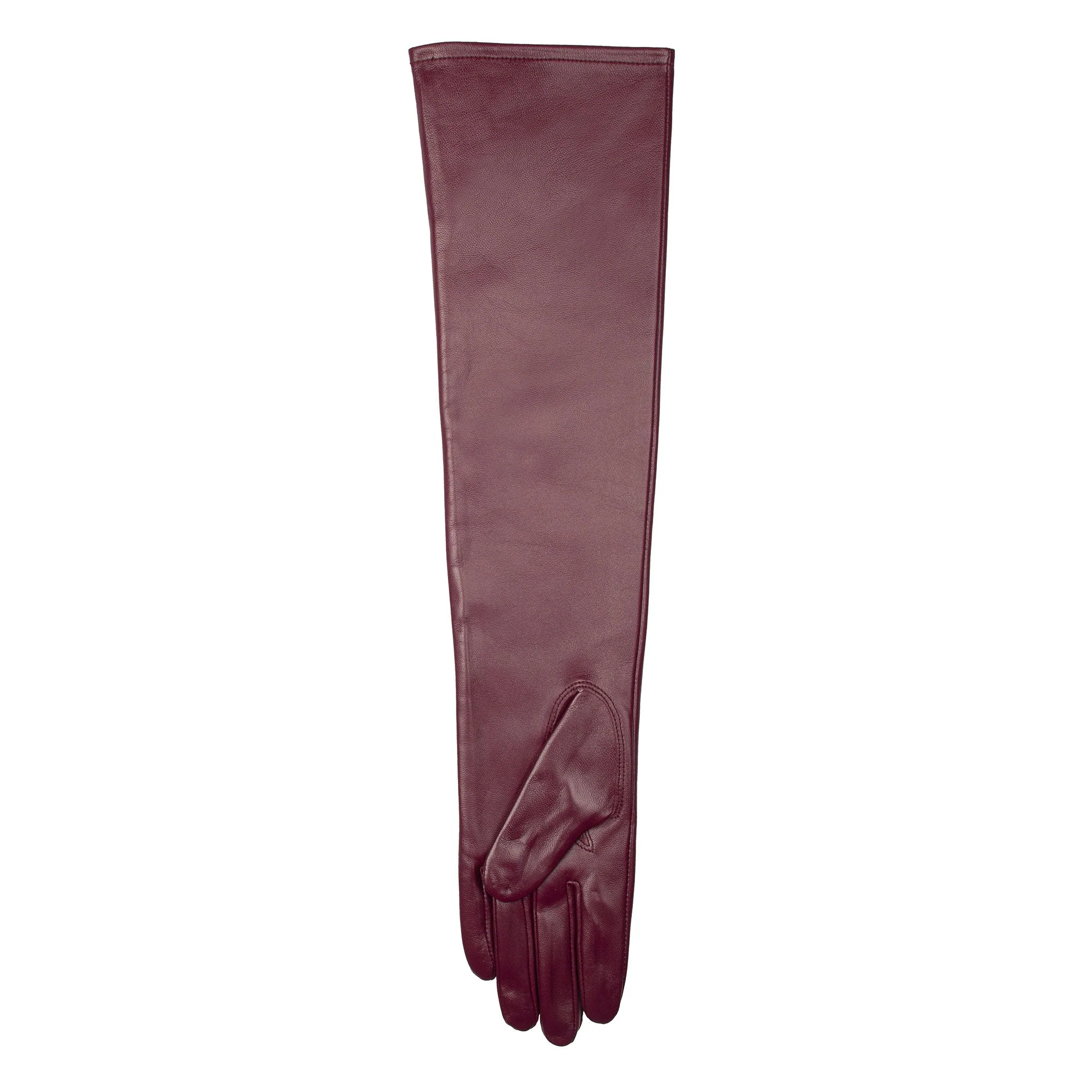 Women's Single-Point Long Above-Elbow Lined Leather Gloves - Image 126
