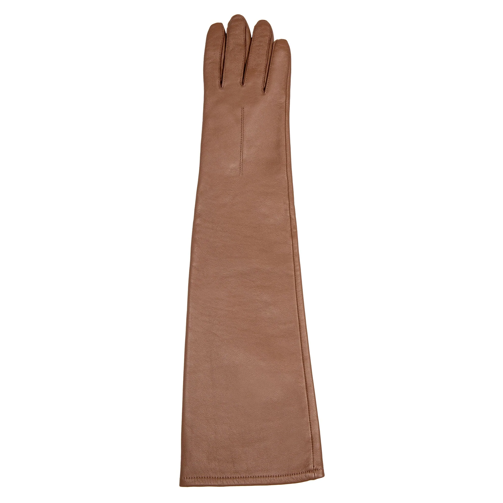 Women's Single-Point Long Above-Elbow Lined Leather Gloves - Image 134