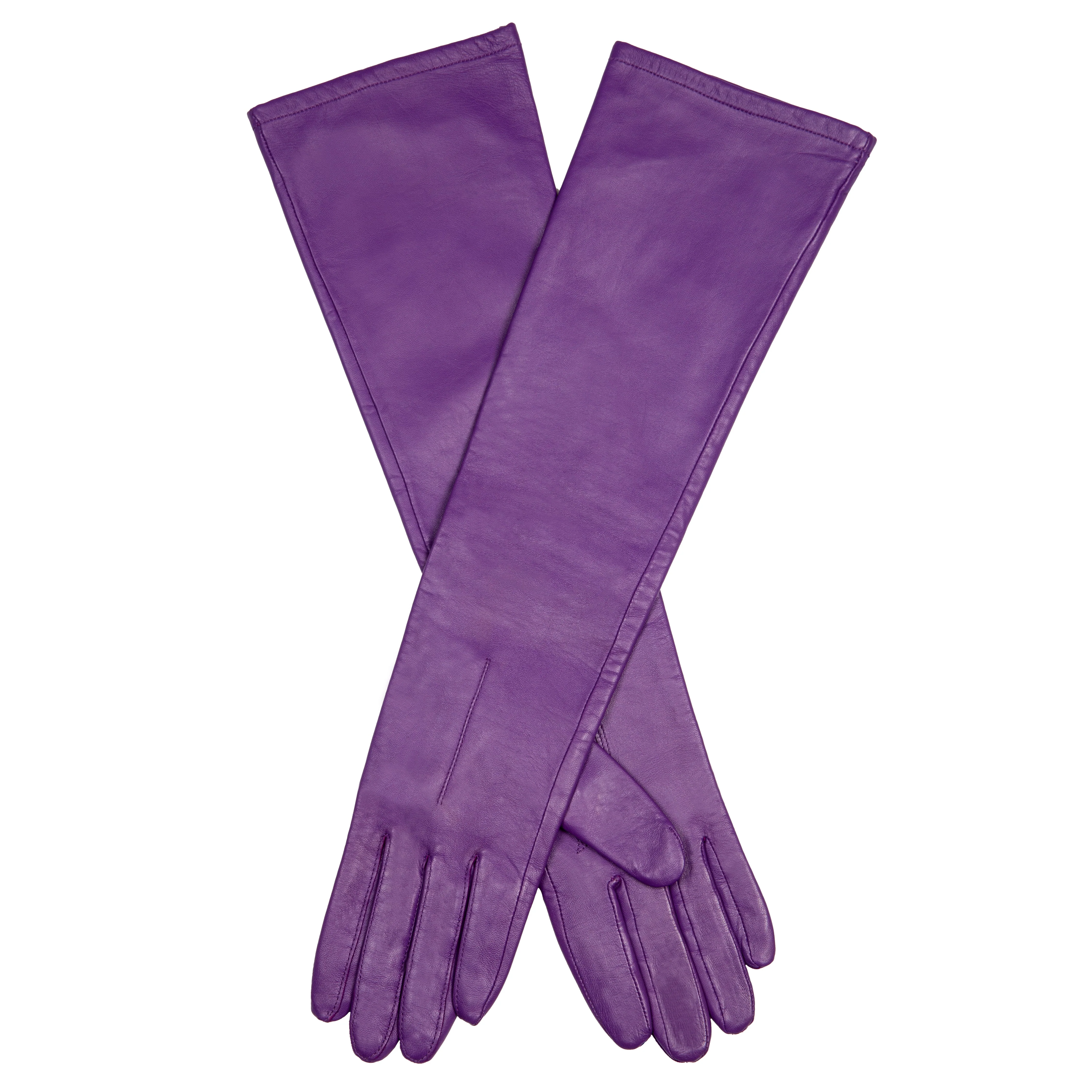 Women's Single-Point Long Above-Elbow Lined Leather Gloves - Image 25