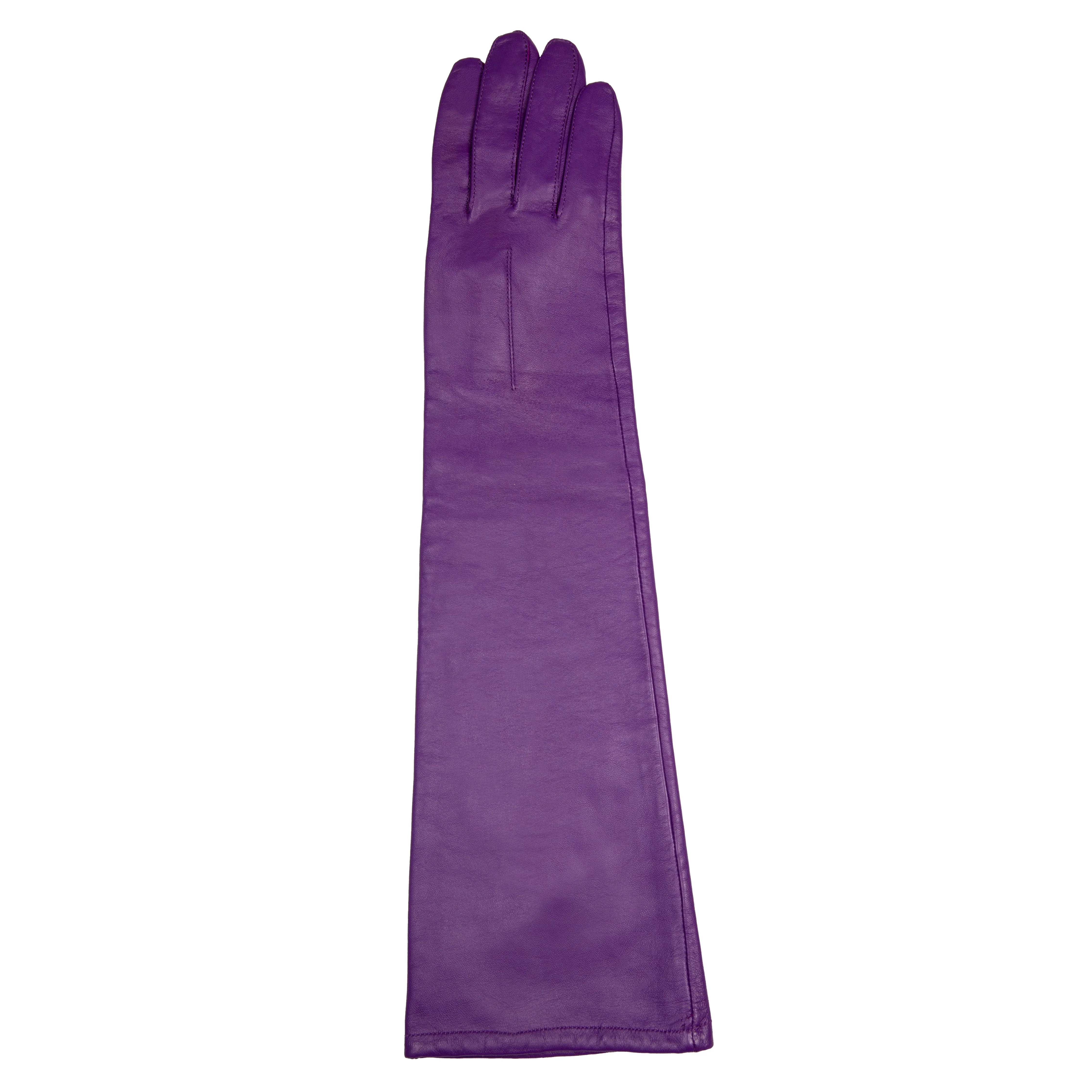 Women's Single-Point Long Above-Elbow Lined Leather Gloves - Image 29